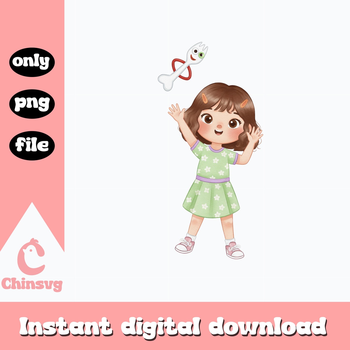 Toy Story Bonnie And Forky PNG, Disney Pixar PNG, Toy Story PNG