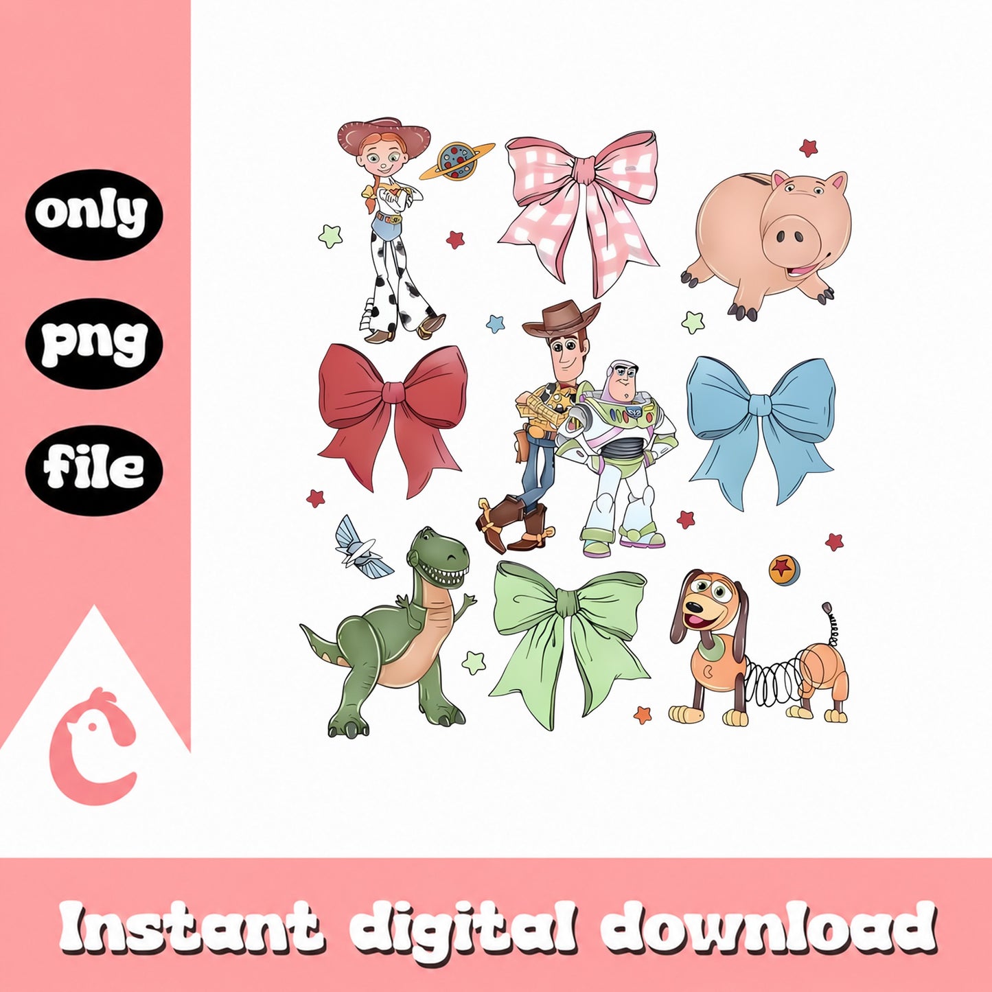 Toy Story Clipart Bundle PNG, Woody Buzz Jessie Rex, Disney PNG