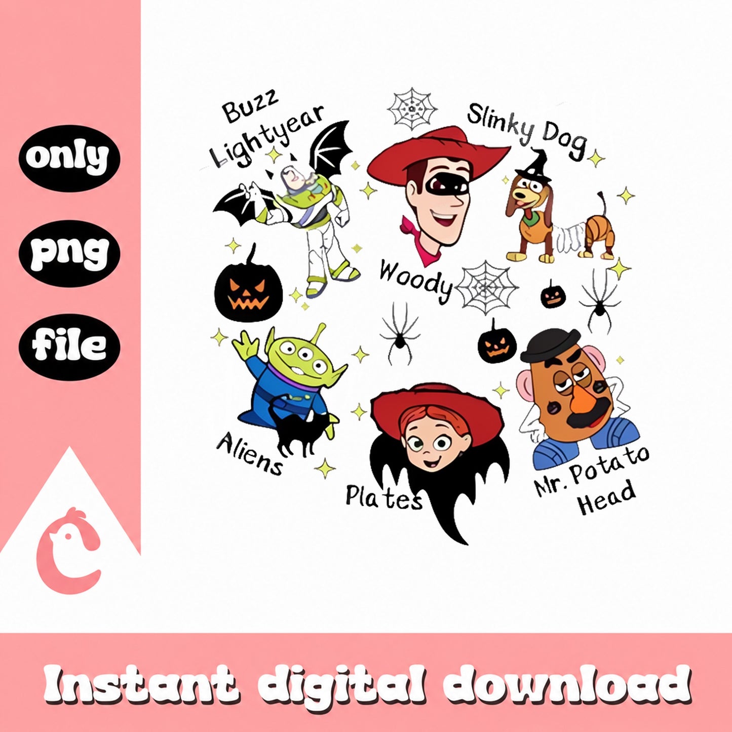 Toy Story Halloween PNG Bundle, Disney Characters, Clipart PNG