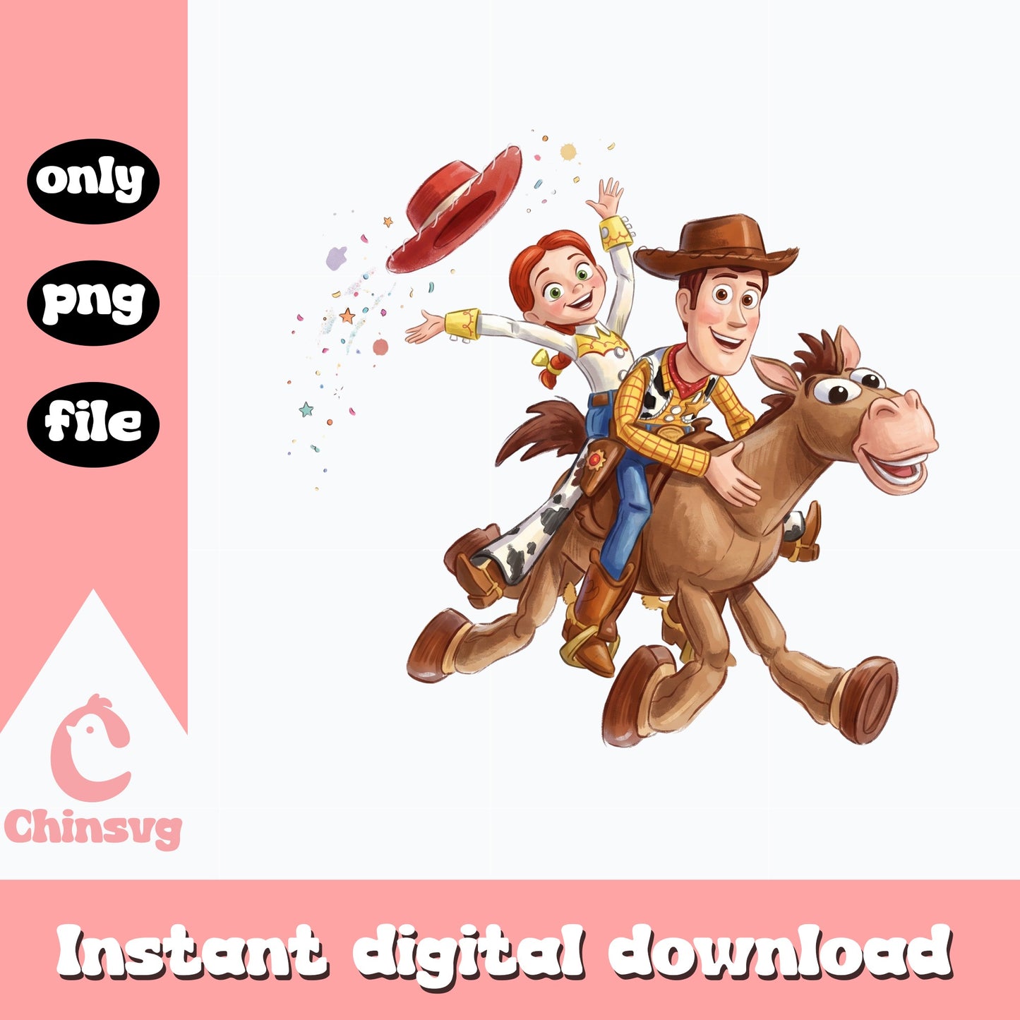 Toy Story Woody And Jessie Bullseye PNG, Disney PNG, Toy Story PNG