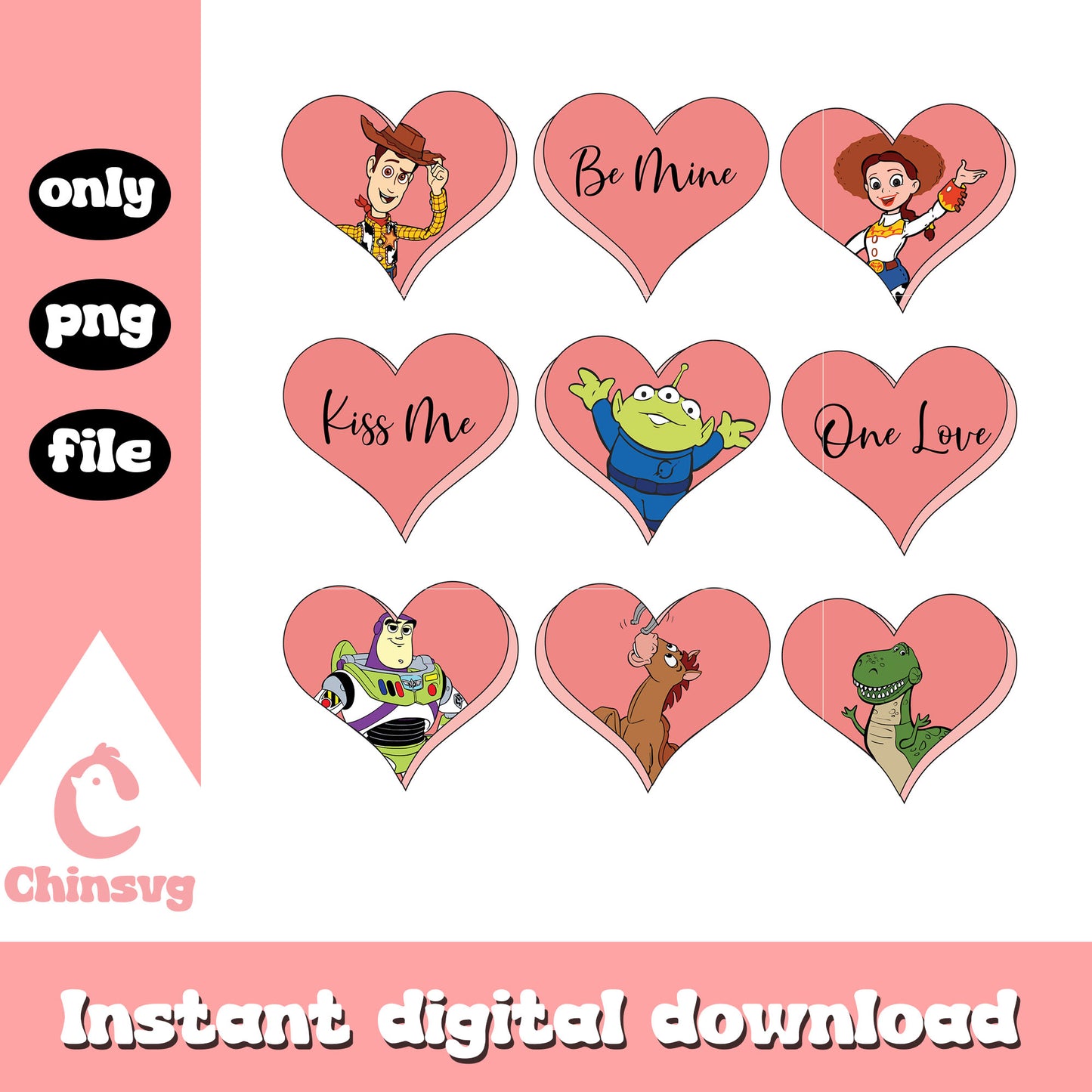 Toy story heart shape png, heart shape png, valentine png