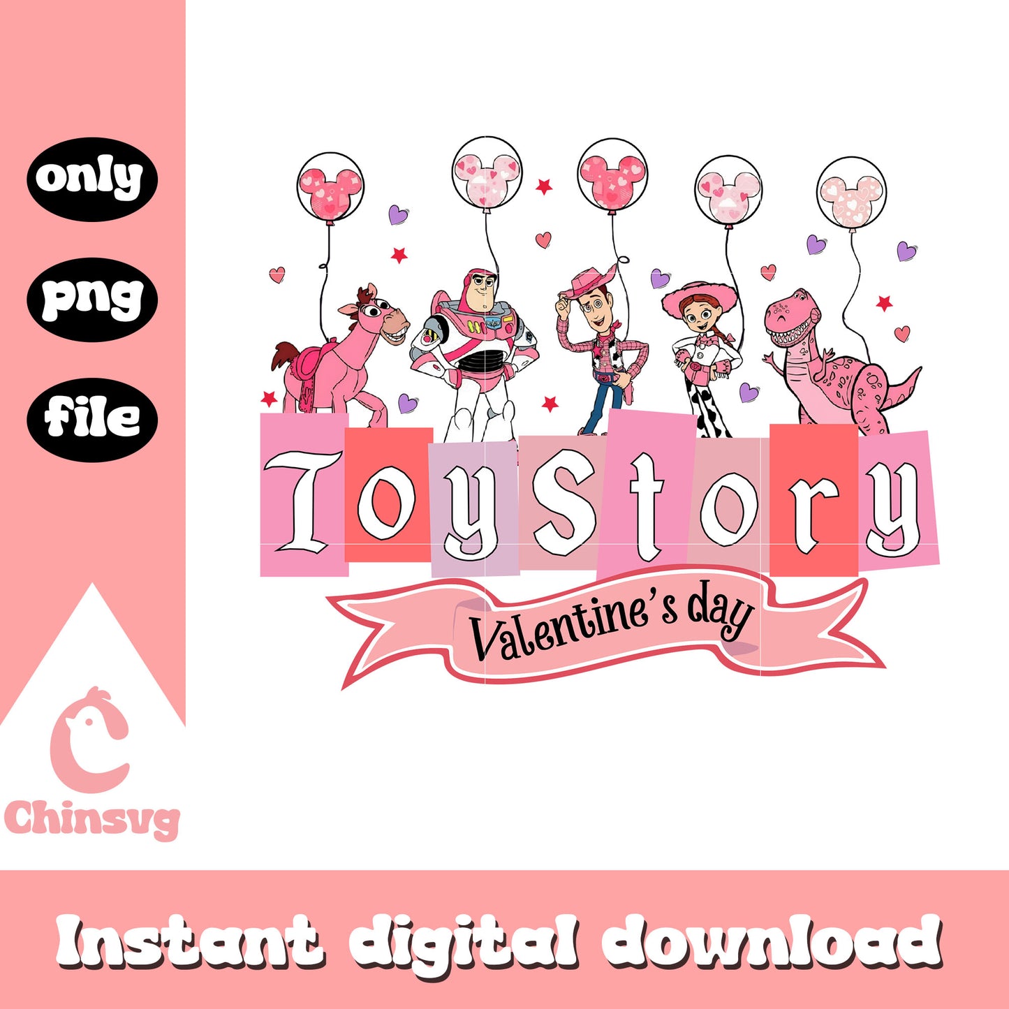 Toy story valentine's day png, cartoon png, valentine png