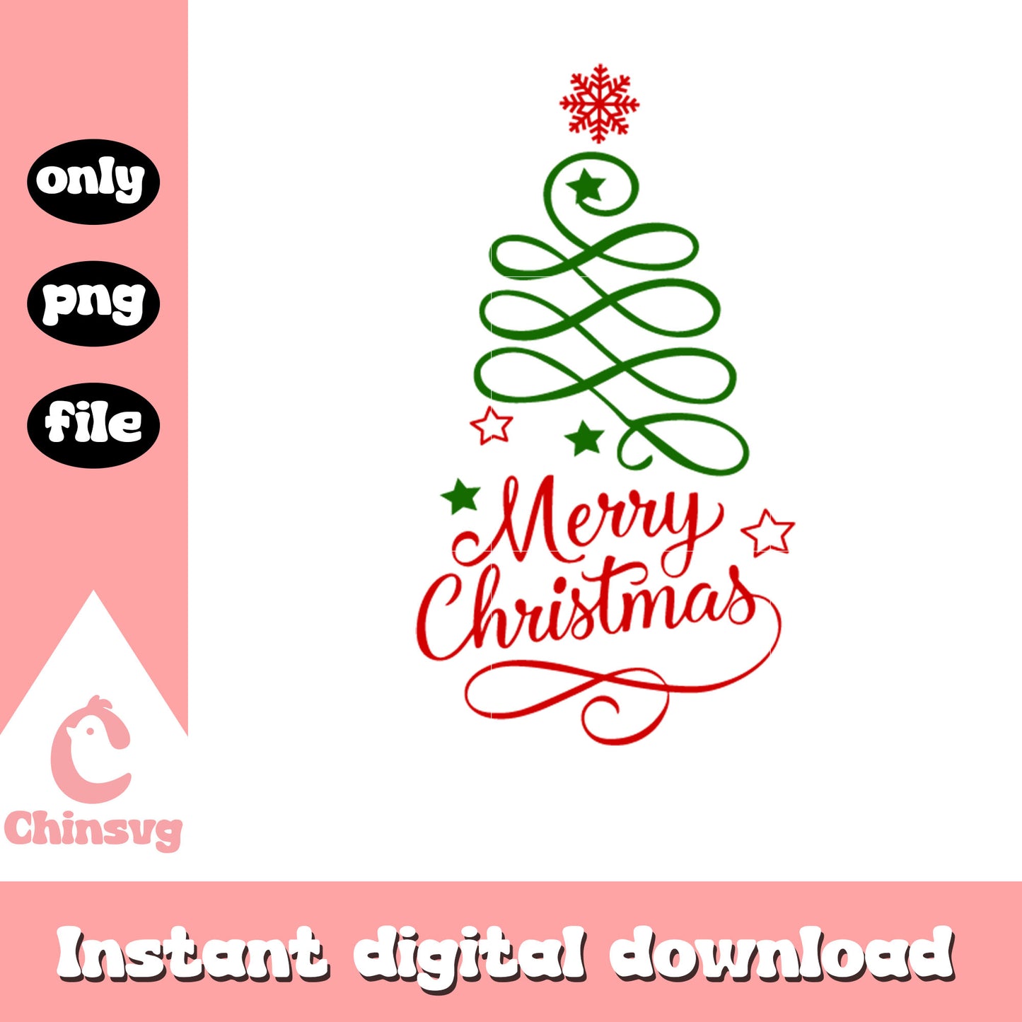 Tree merry christmas font design png, christmas tree png
