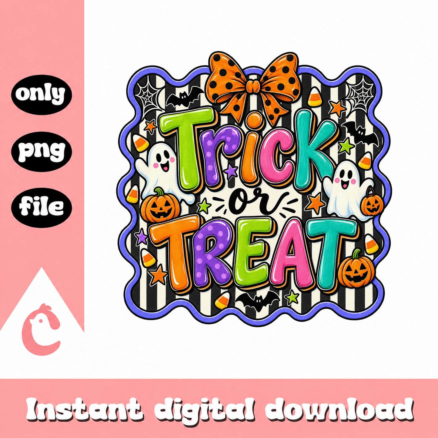 Trick Or Treat Halloween PNG, Ghost Pumpkin Clipart, PNG File
