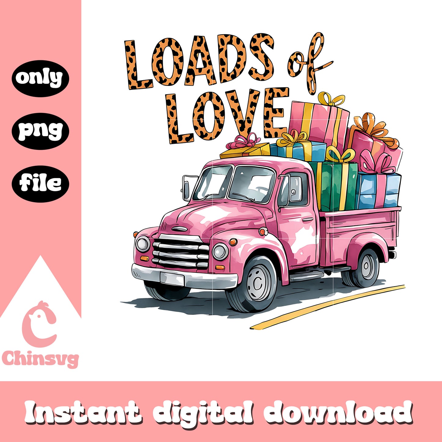 Truck loads of love valentine png, love png, valentine png