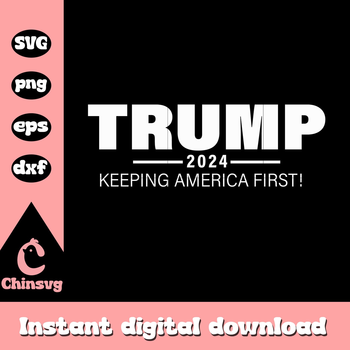 Trump 2024 keeping america first logo svg, trump 2024 logo svg