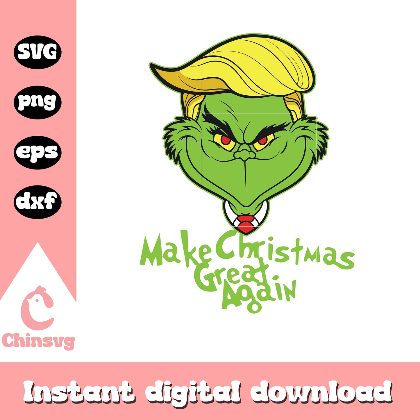 Trump make christmas great again svg, trump grinch svg