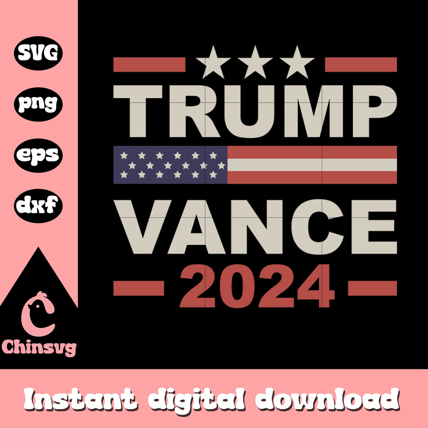 Trump vance 2024 logo design svg, trump vance flag svg