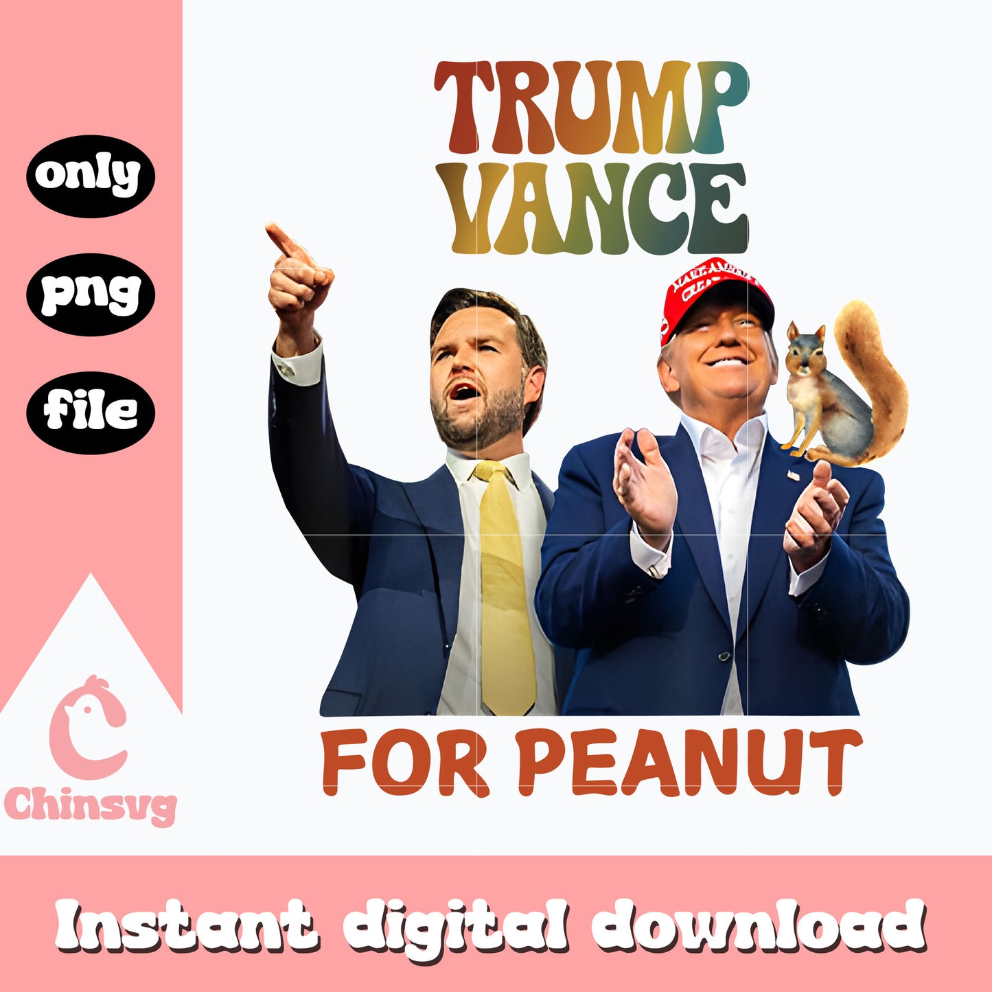 Trump vance for peanut design png, trump vance logo png