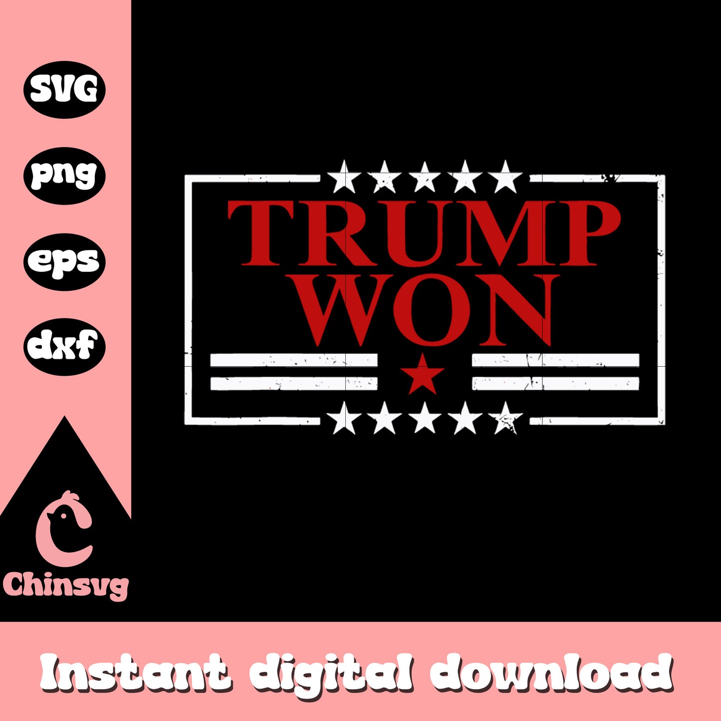 Trump won logo design svg, donald trump logo svg, trump svg