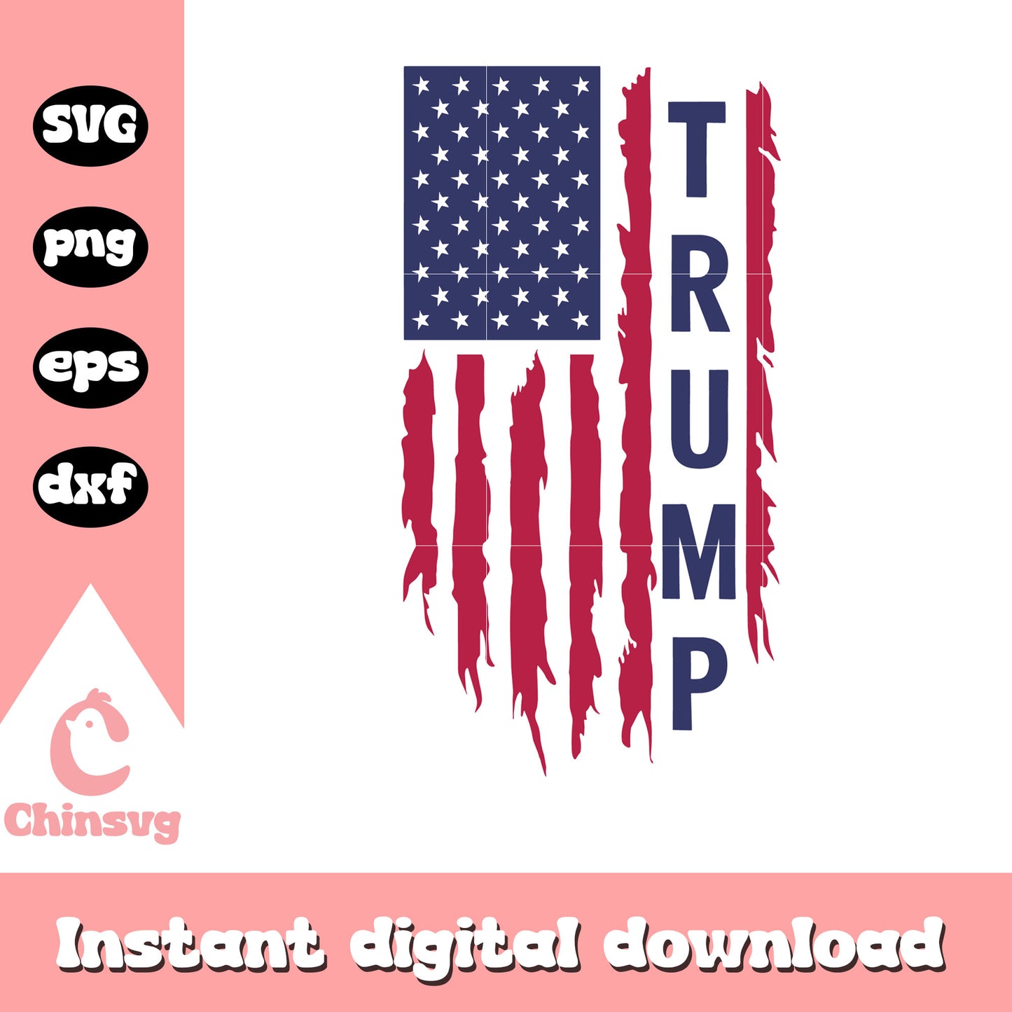 Trump america flag design svg, donald trump logo svg, trump flag svg