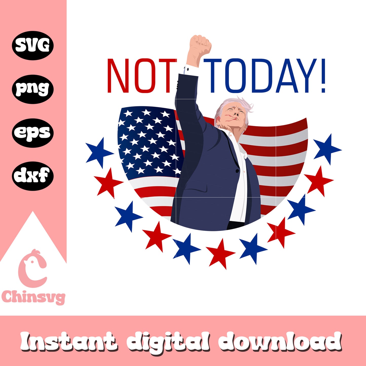 Trump not today logo design svg, trump hand svg, trump svg