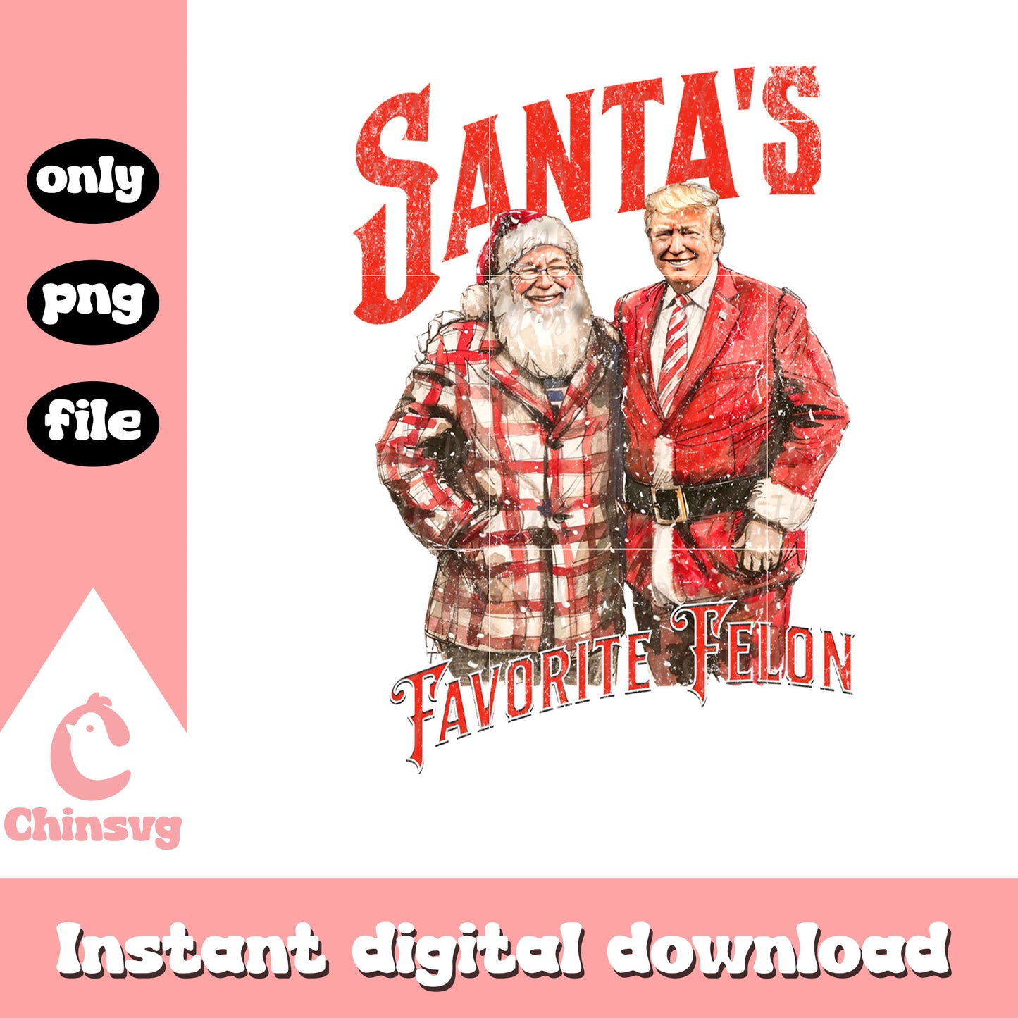 Trump santa's favorite felon vintage png, merry christmas trump png