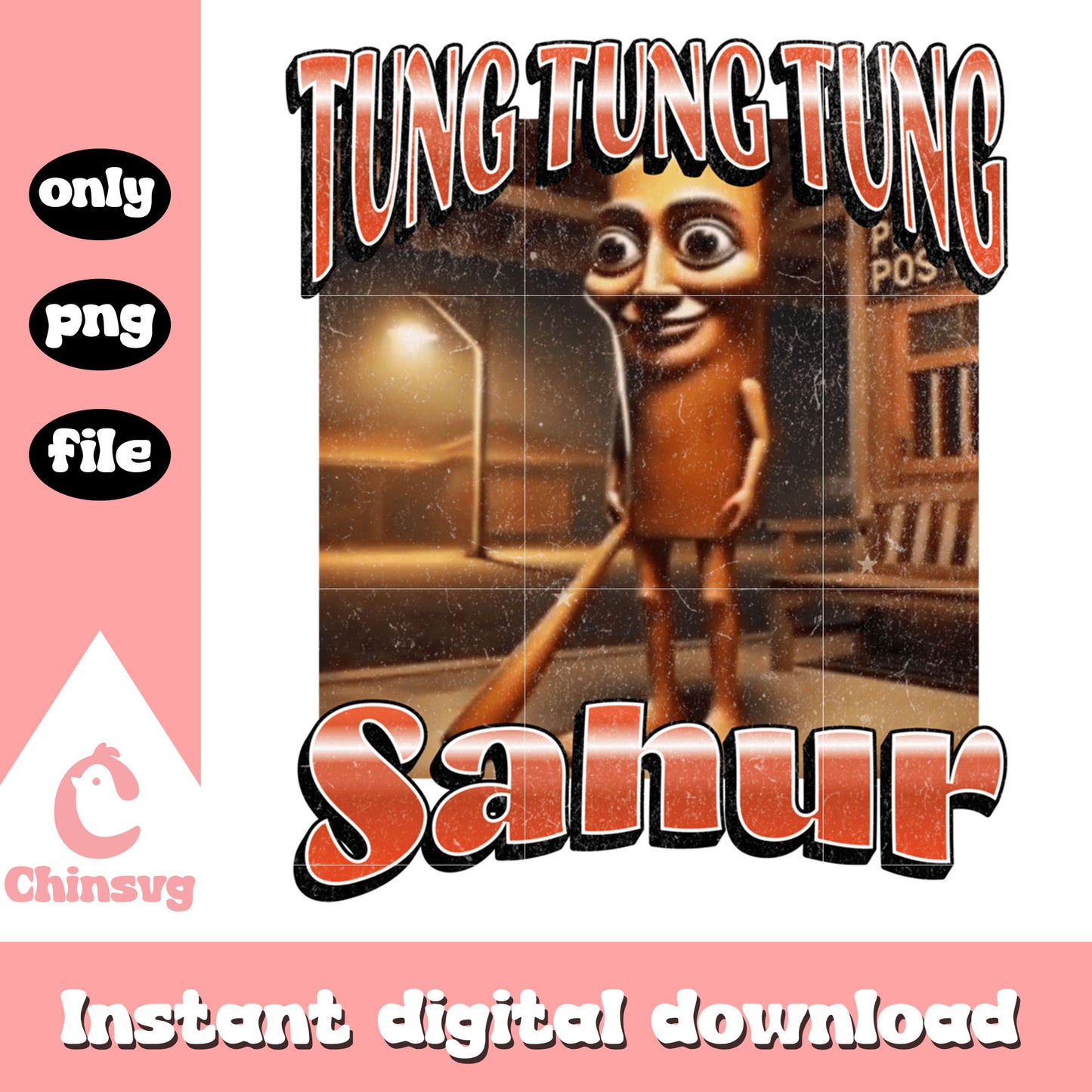 Tung tung tung sahur png design, italia brainrot png, meme trend png