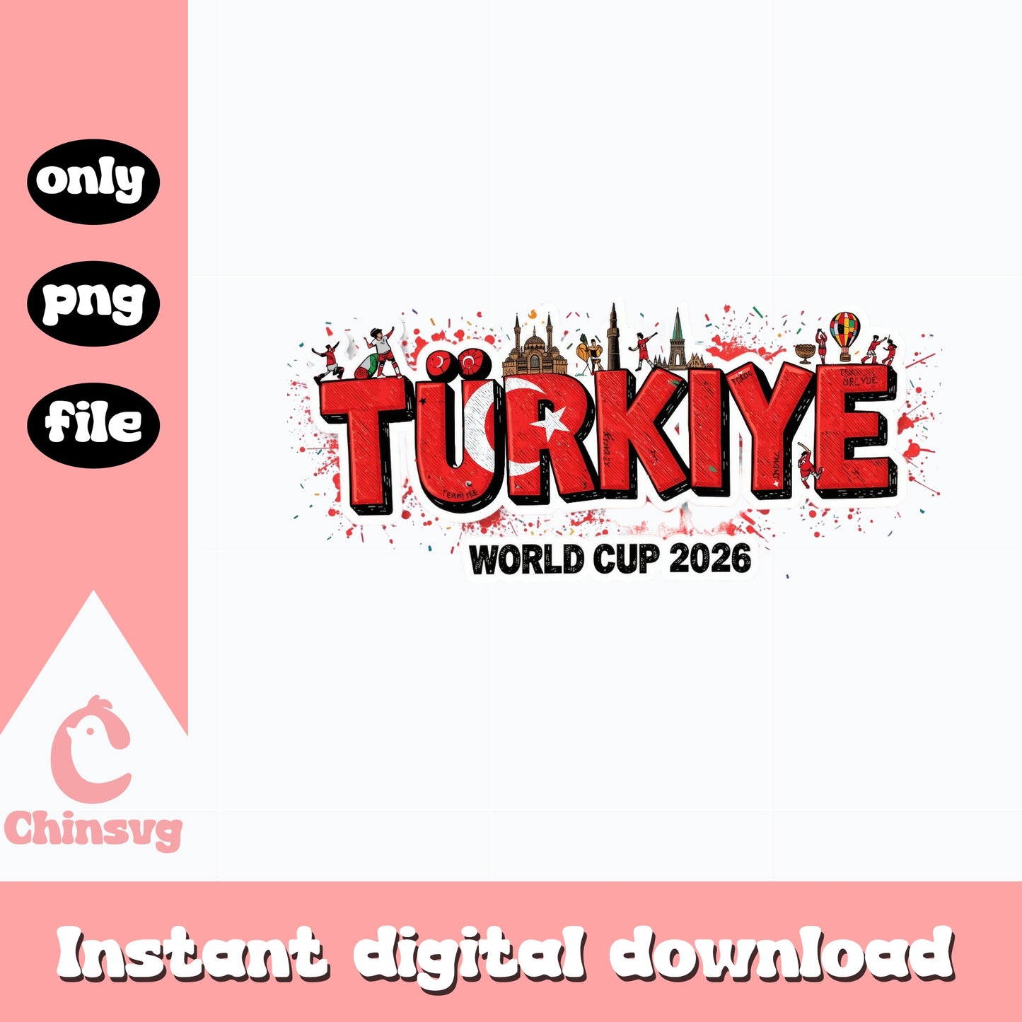 Turkiye World Cup 2026 PNG, Turkey Soccer Fan Shirt, Football PNG