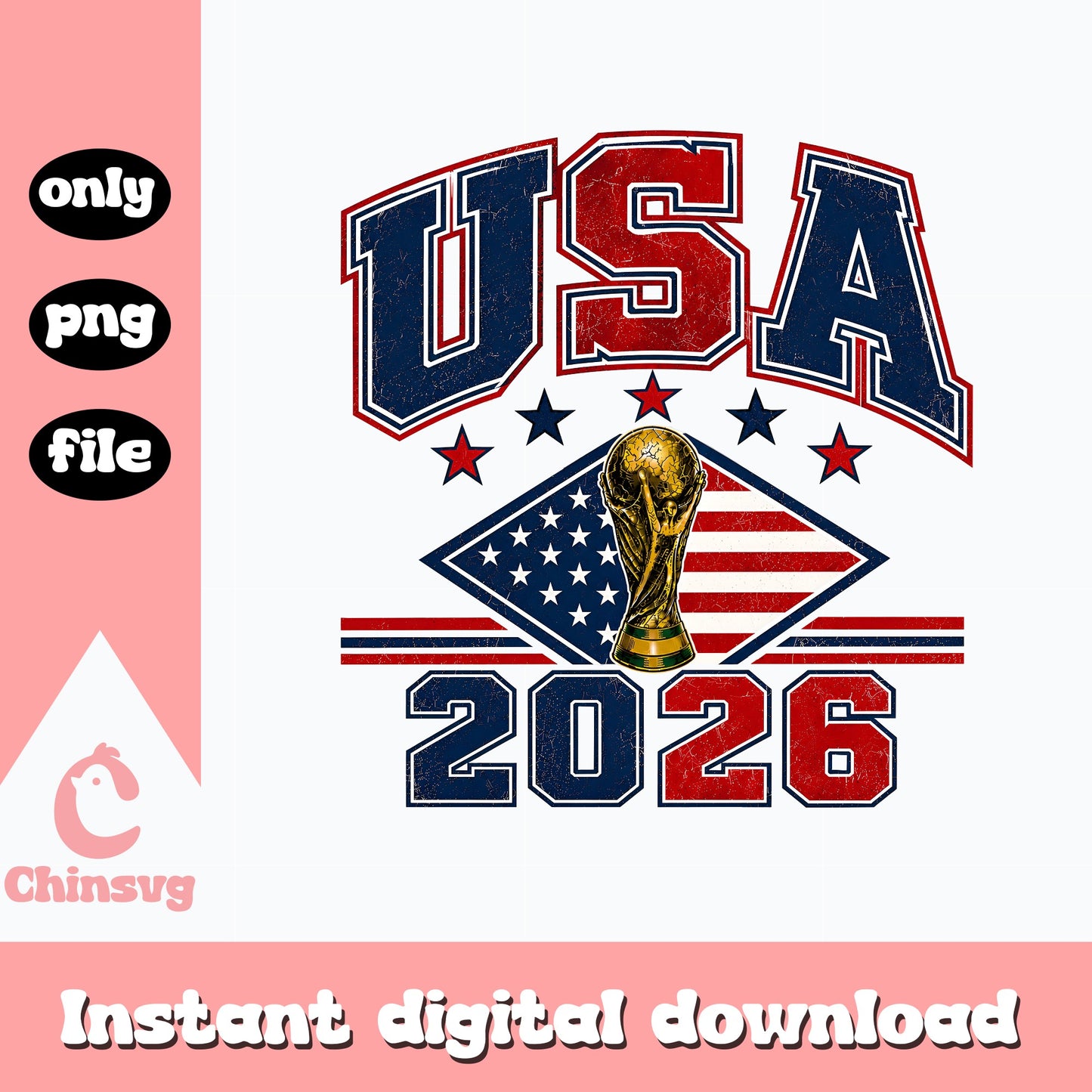 USA 2026 World Cup PNG, Soccer Trophy American Flag, USA Football PNG