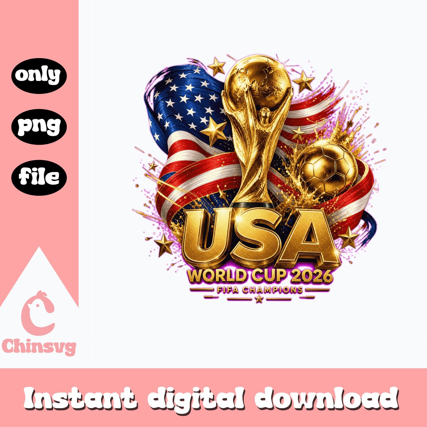 USA World Cup 2026 PNG, Fifa Champions Soccer PNG, USA Flag PNG