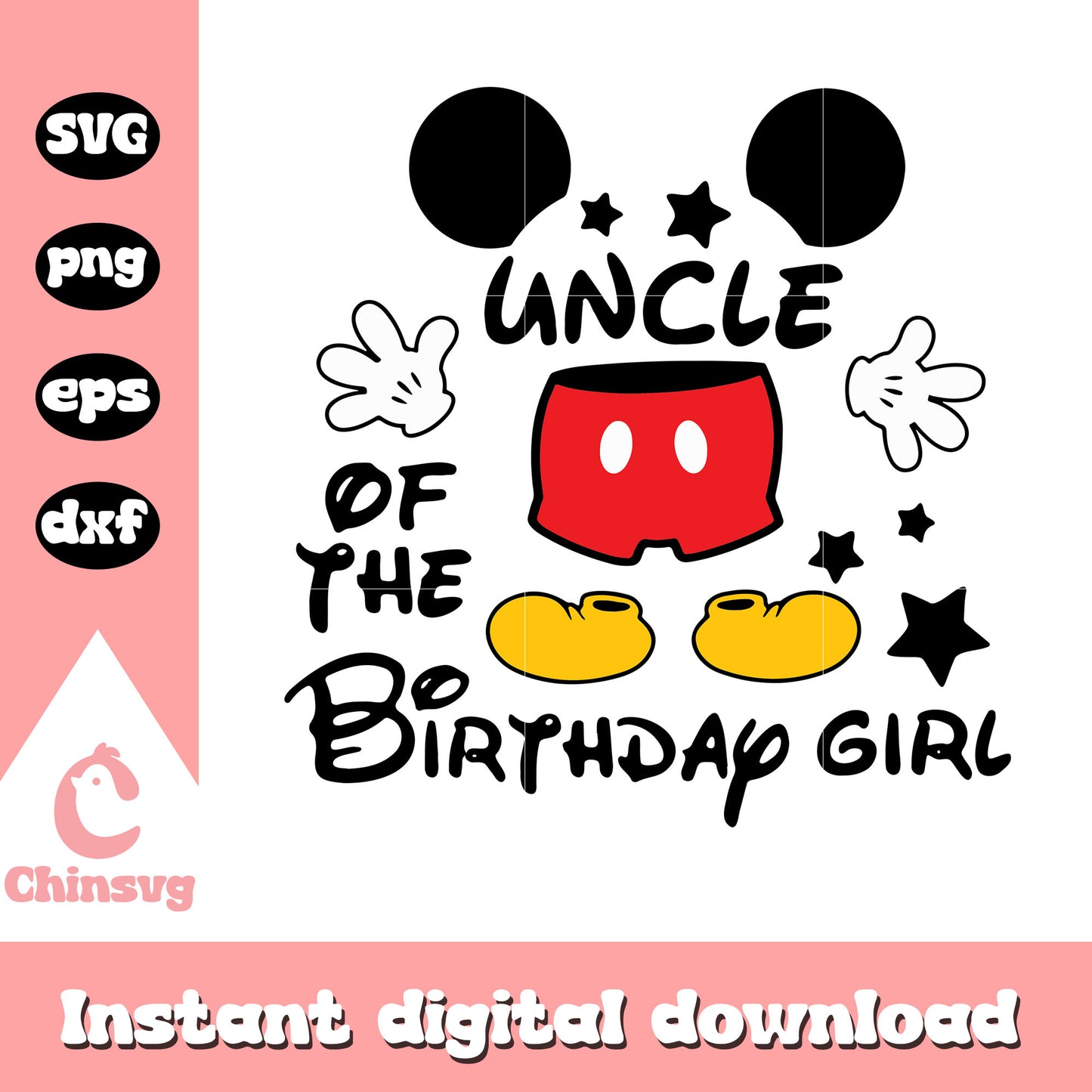 Uncle of the birthday girl mickey svg, mickey mouse birthday svg