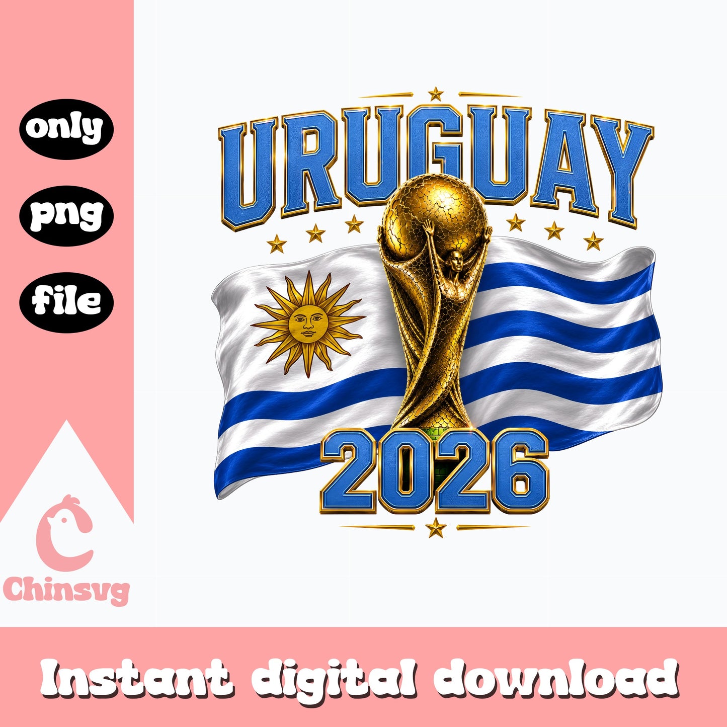 Uruguay 2026 World Cup PNG, Soccer Football Fan Shirt, PNG