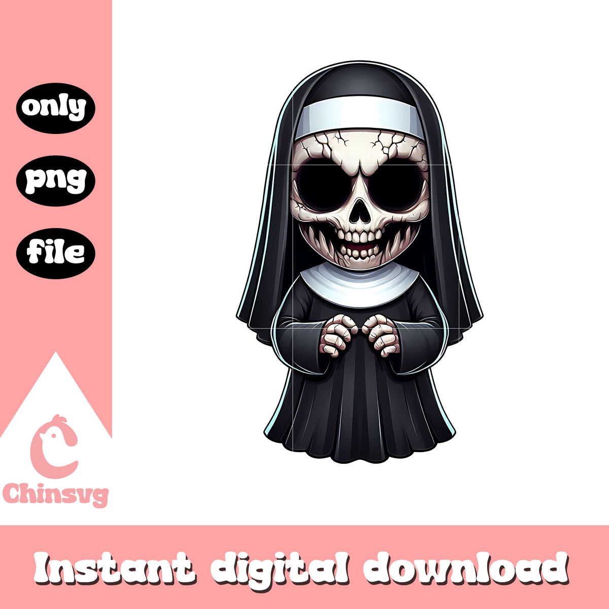 Valak chibi horror fanart png, valak scary chibi horror png