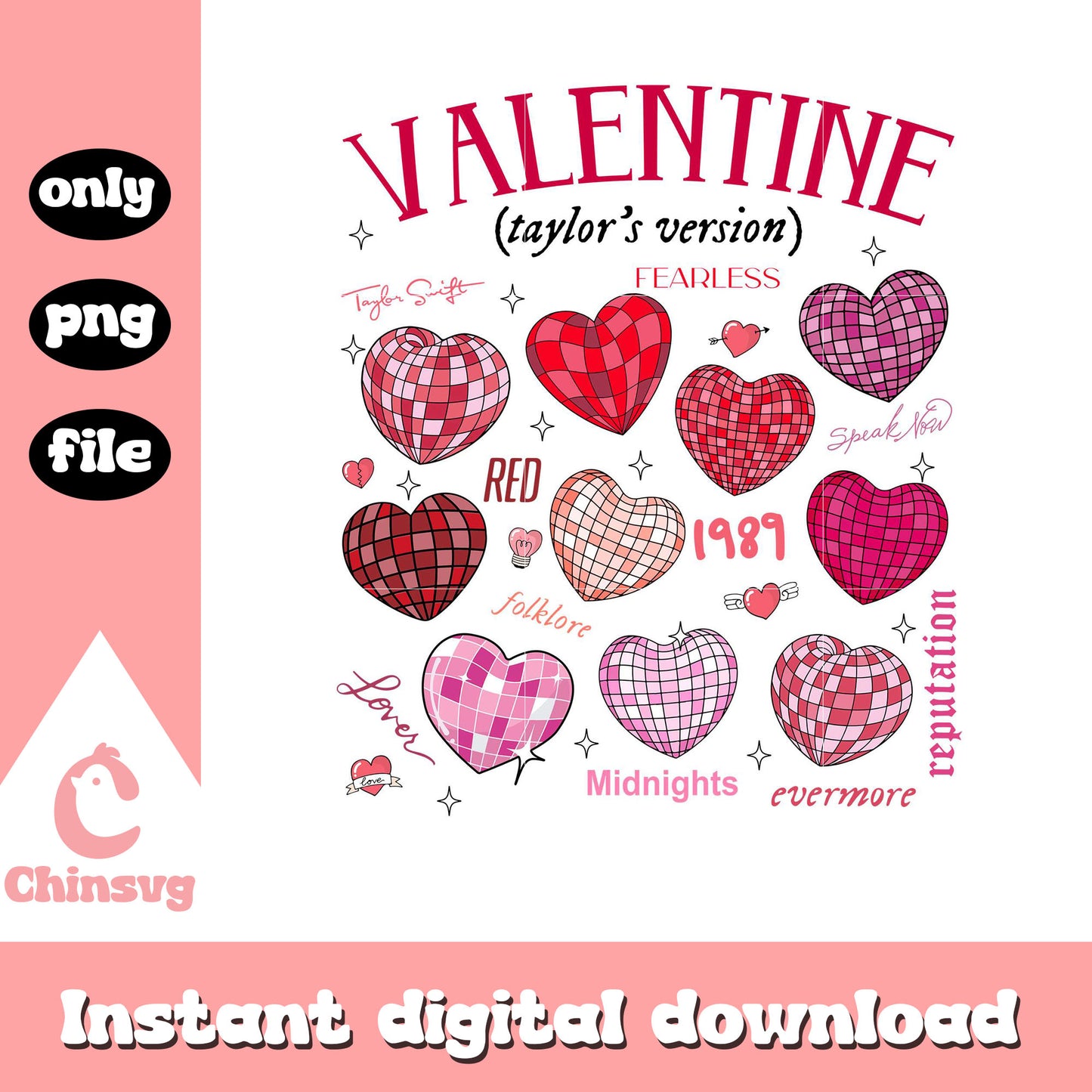Valentine Taylor's version png, heart png, Taylor Swift albums png