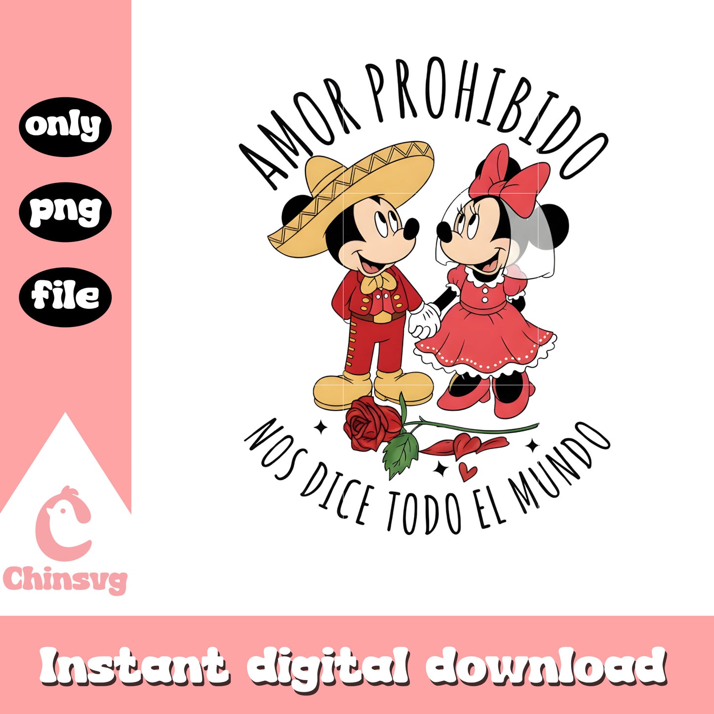 Valentine amor prohibido mickey png, disney valentines png
