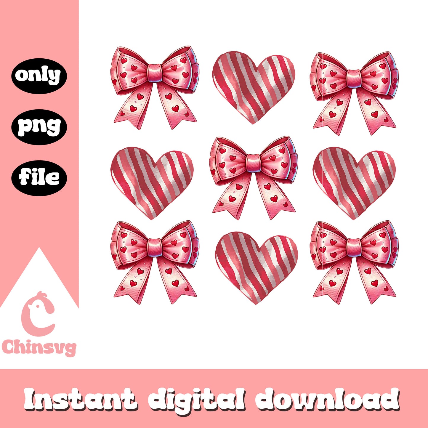 Valentine bow and candy heart png, candy heart png, valentine png