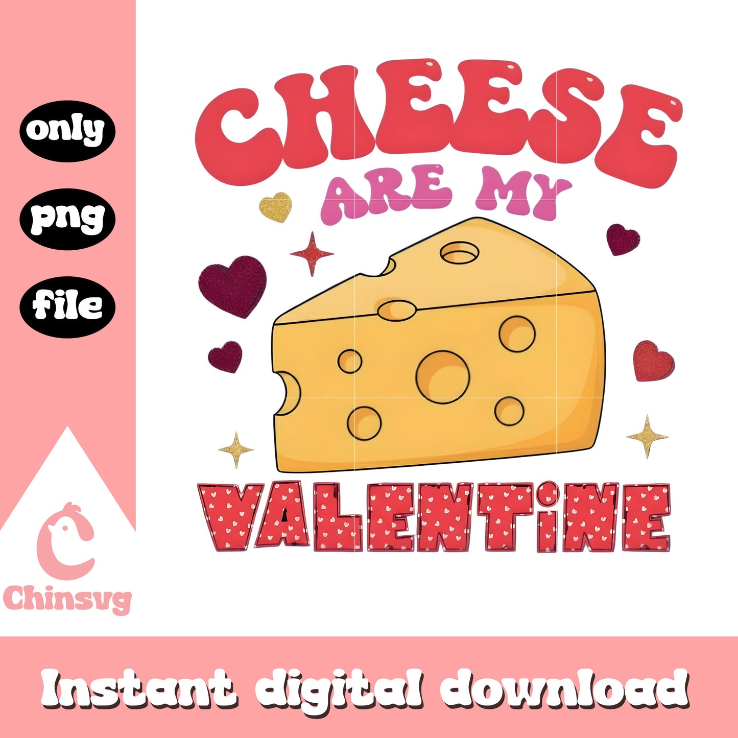 Valentine cheese love glitter png, design valentines day png