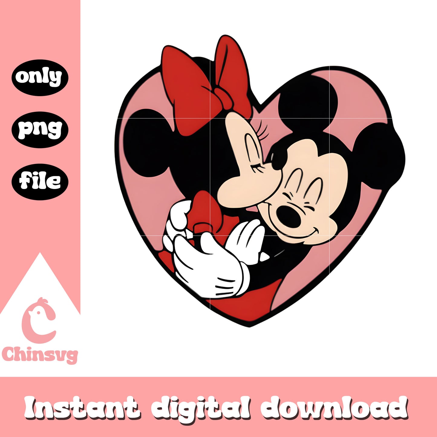 Valentine minnie kiss mickey png, disney valentine's day png