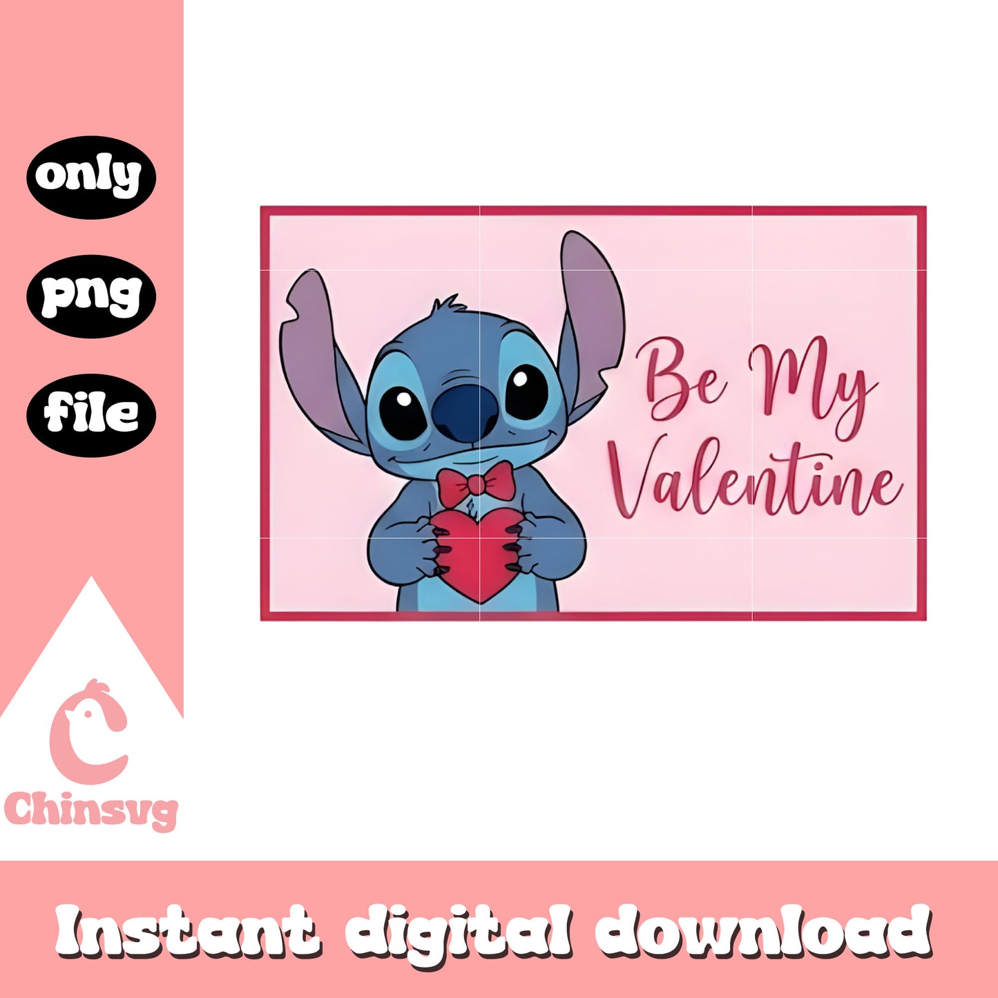 Valentine poster stitch heart png, stitch valentines day png
