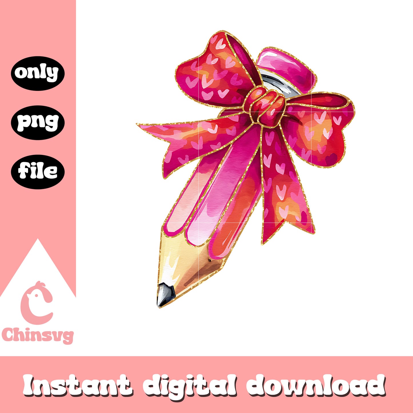 Valentine present cute pencial bow png, Valentine present png