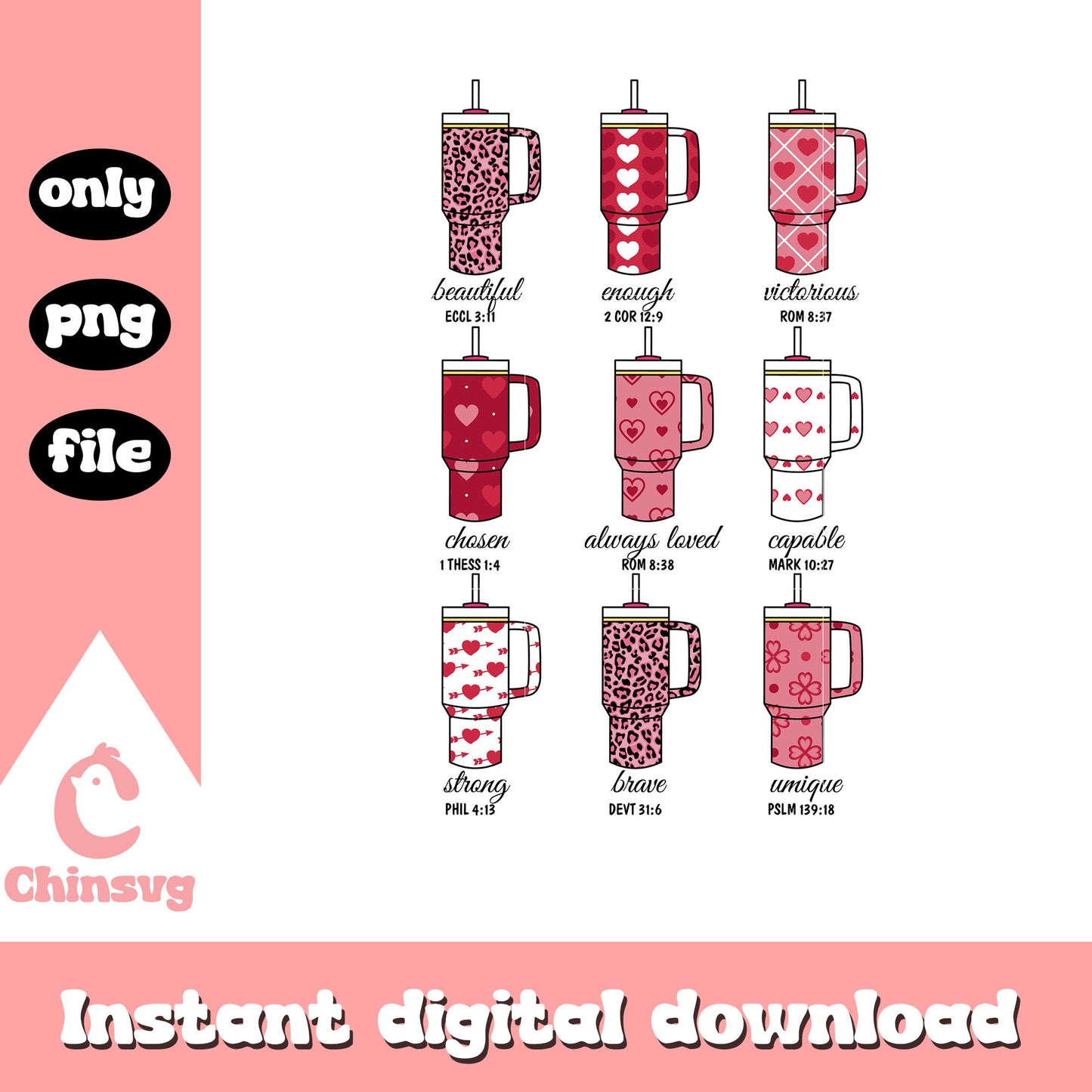 Valentine stanley stumbler design png, cup png, valentine png