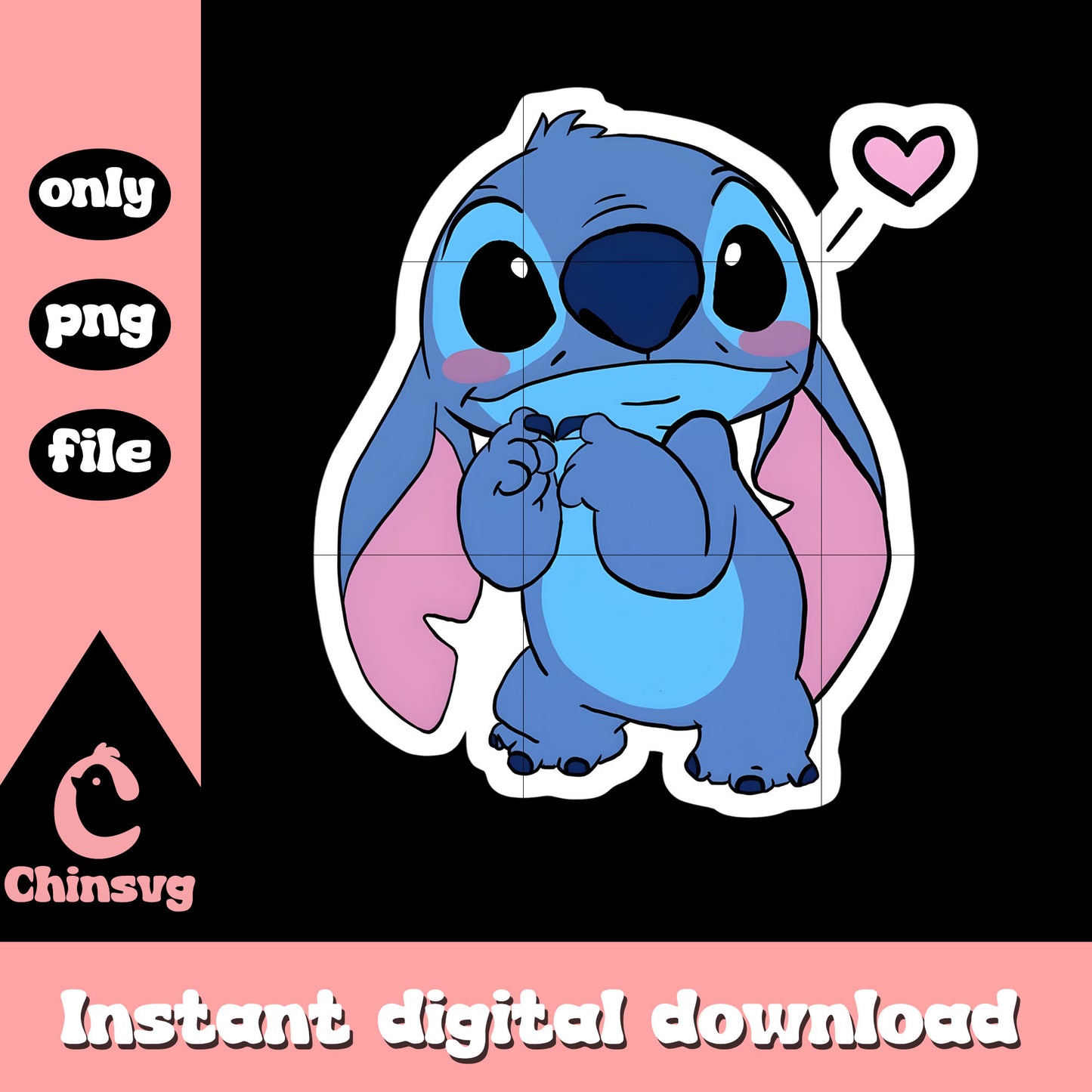 Valentine stitch frame white png, stitch valentines day png