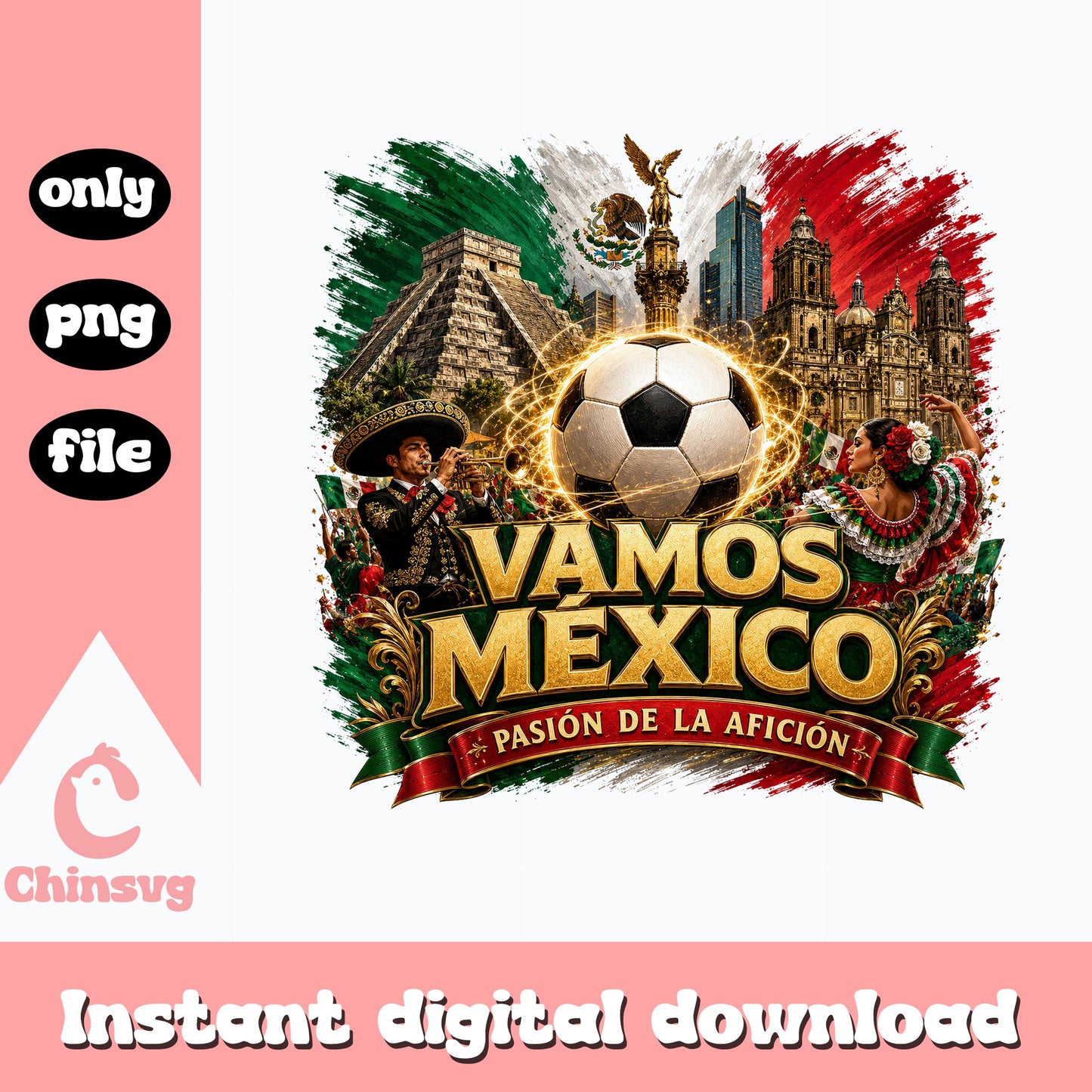 Vamos Mexico Soccer PNG, Mexico Football Fan Shirt, Mexico PNG