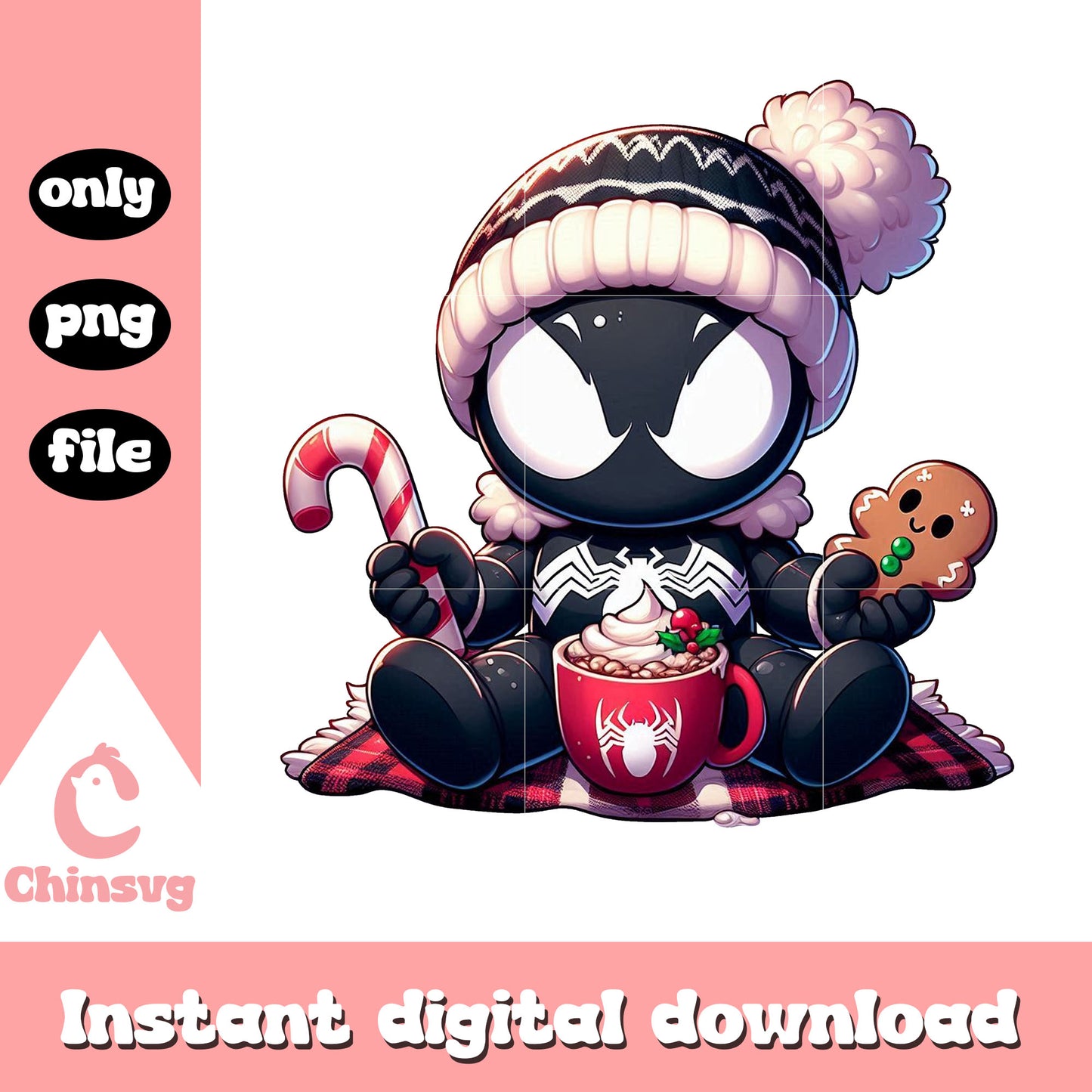 Venom drink hot chocolate design png, venom movie png