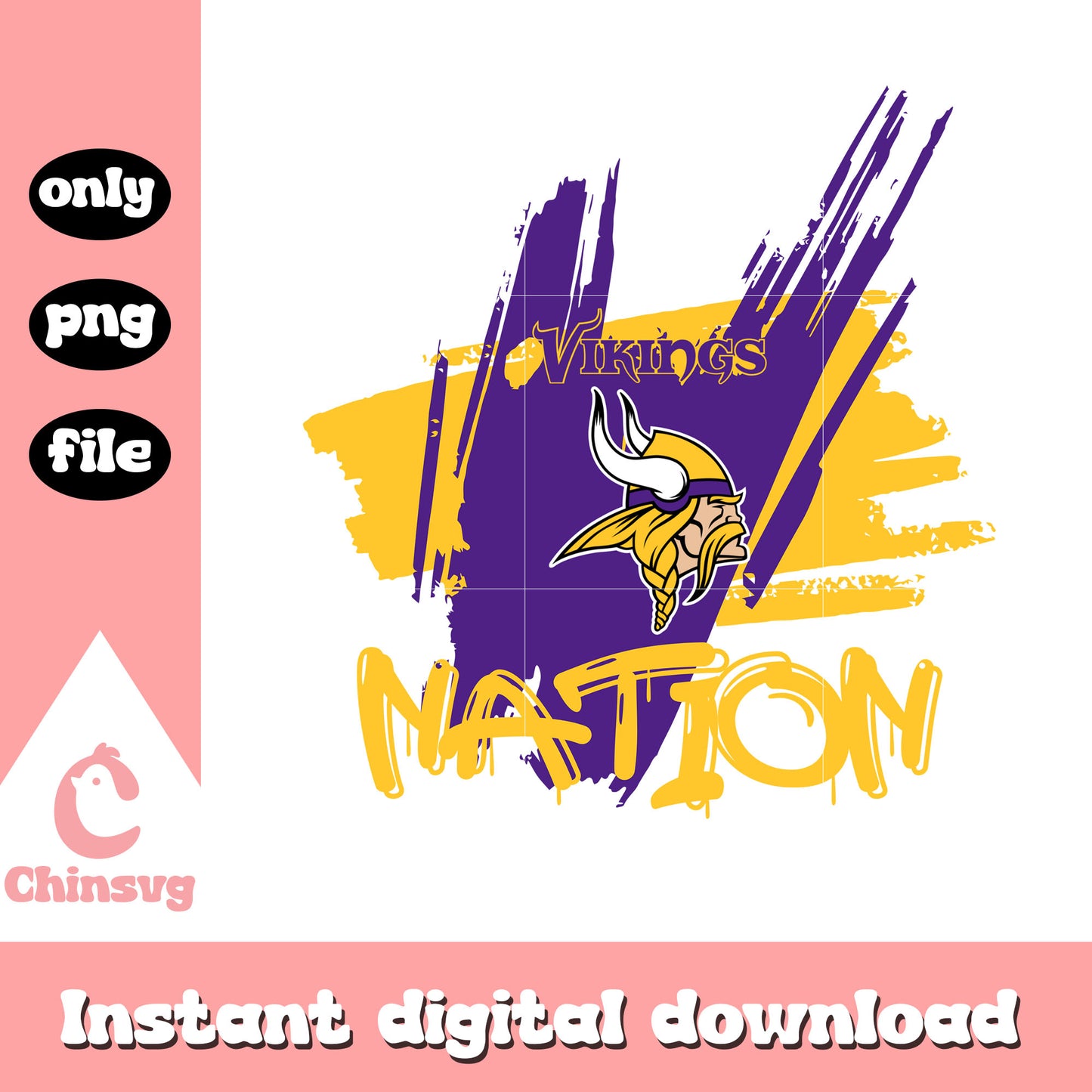Vikings nation logo design png, Minnesota Vikings png