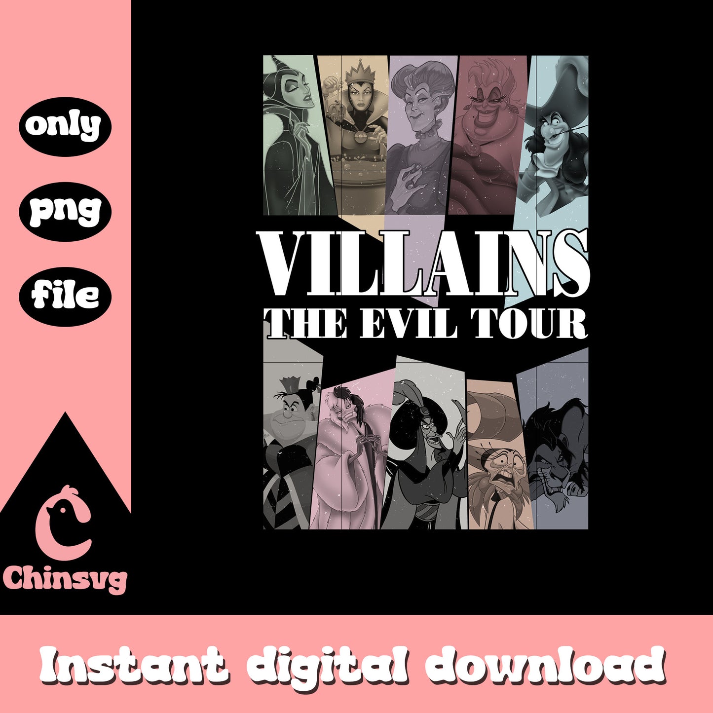 Villains the evil tour disney png, disney princess character png
