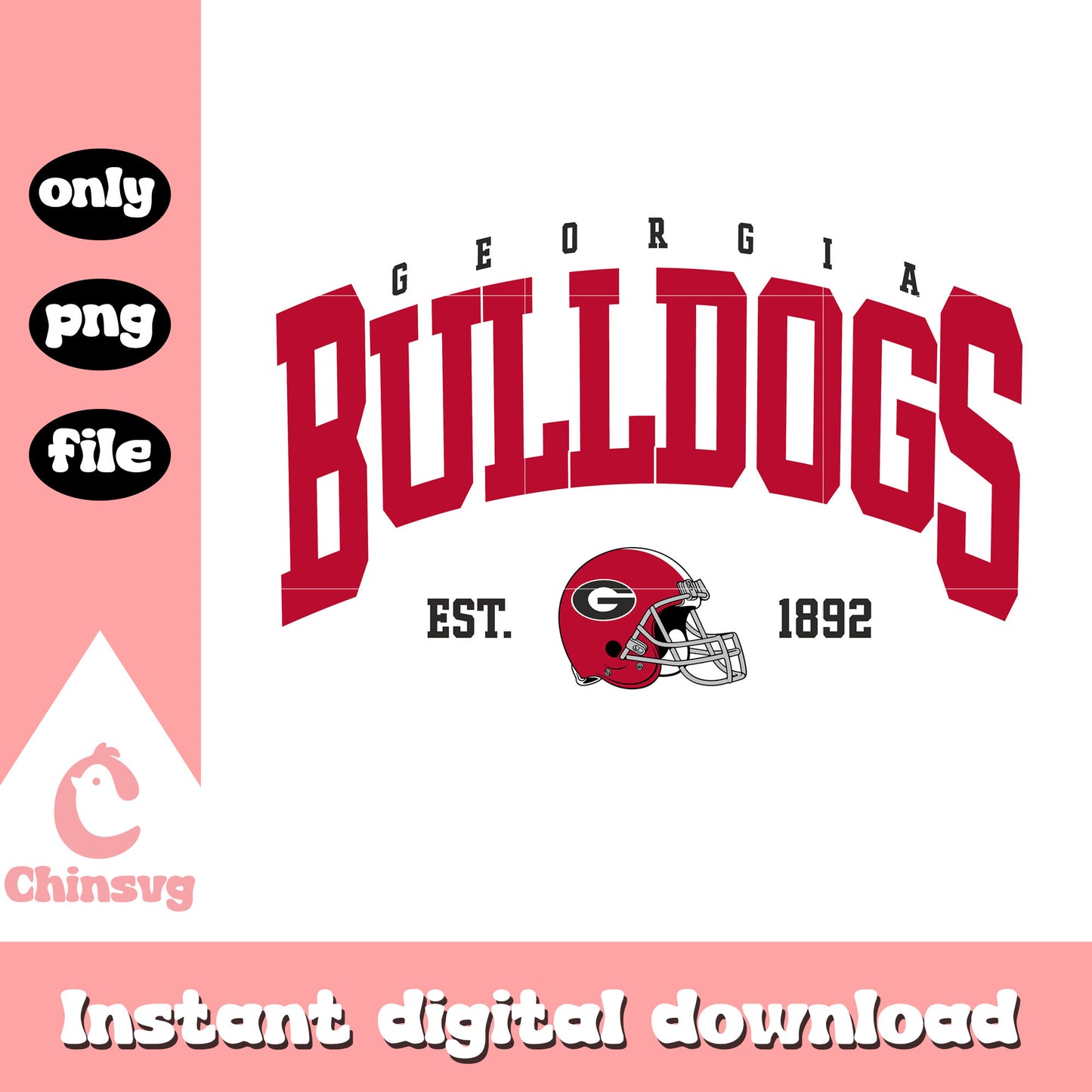 Vintage Georgia Bulldogs 1892 football svg, nfl helmet svg