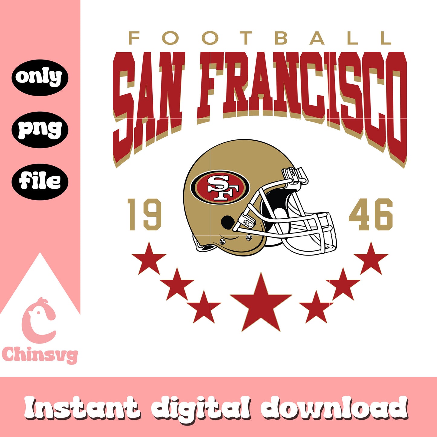 Vintage San Francisco 49ers Helmet svg, football svg, nfl svg