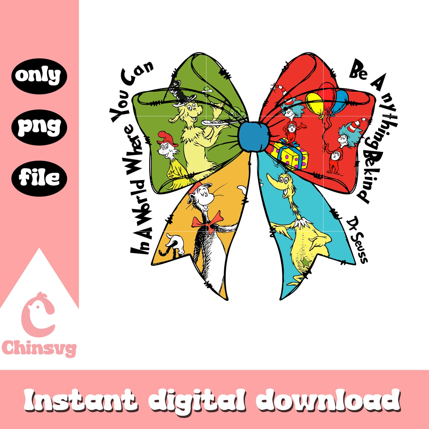 Vintage bow where you can be anything png, be kind png, quote png