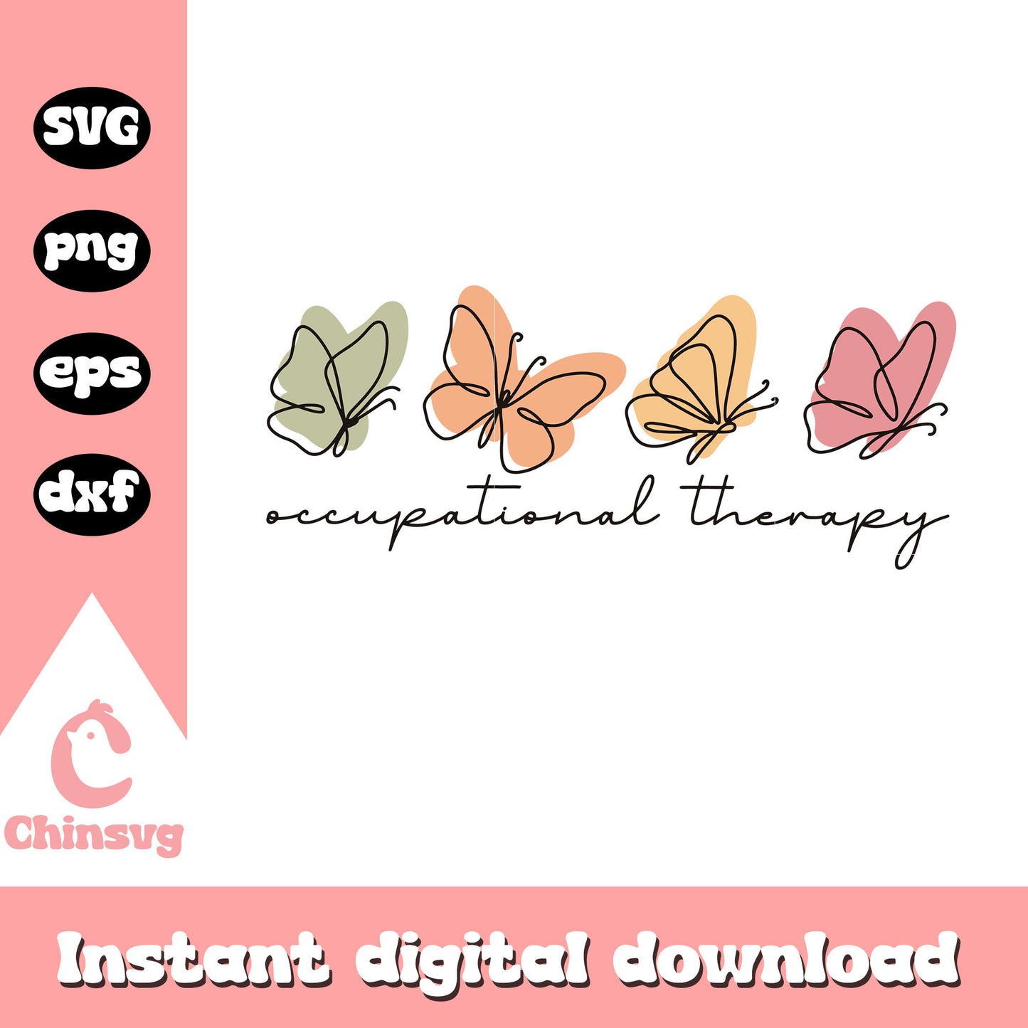 Vintage butterfly occupational therapy svg, autism awareness svg