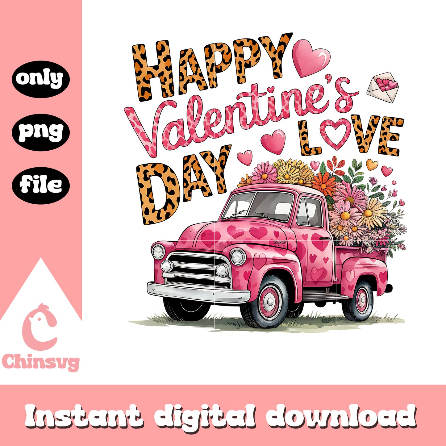 Vintage car happy valentine's day png, car png, valentine png