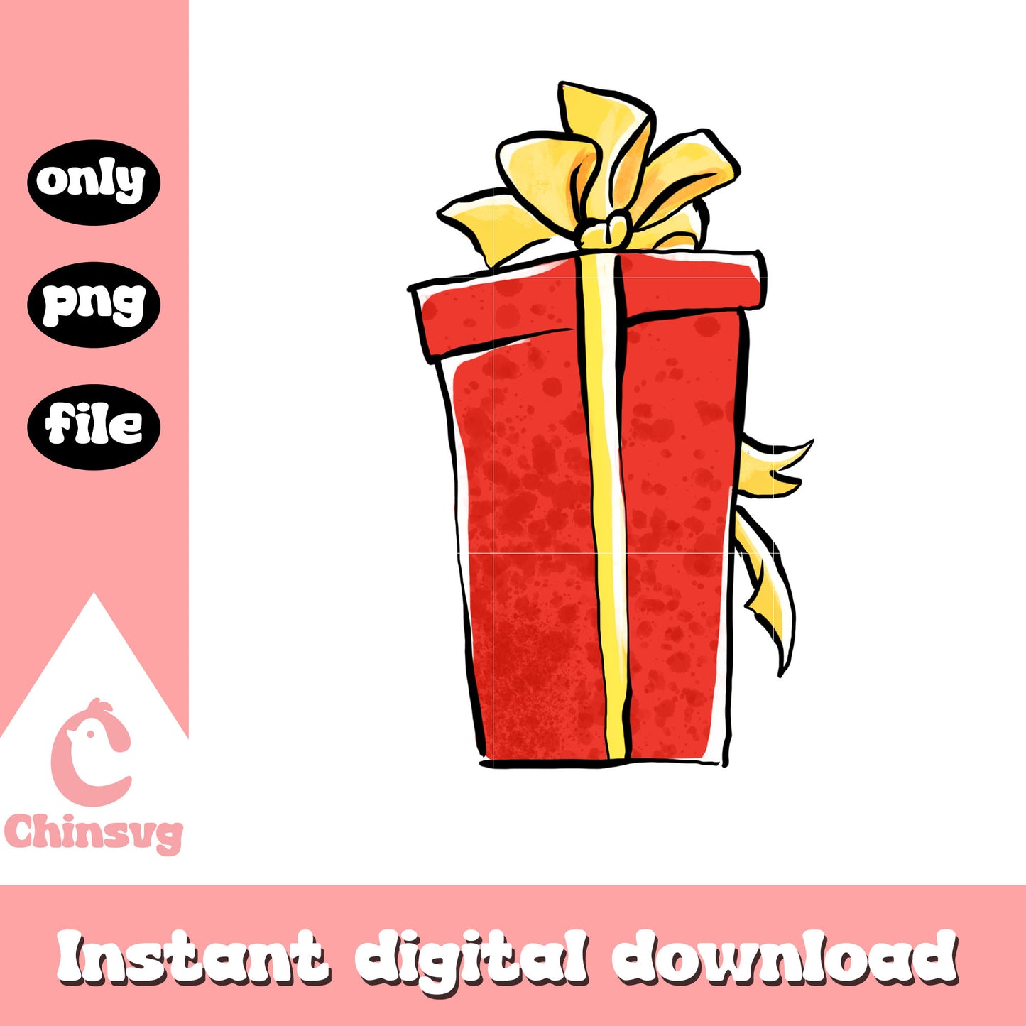 Vintage christmas gift design png, christmas gift ideas png