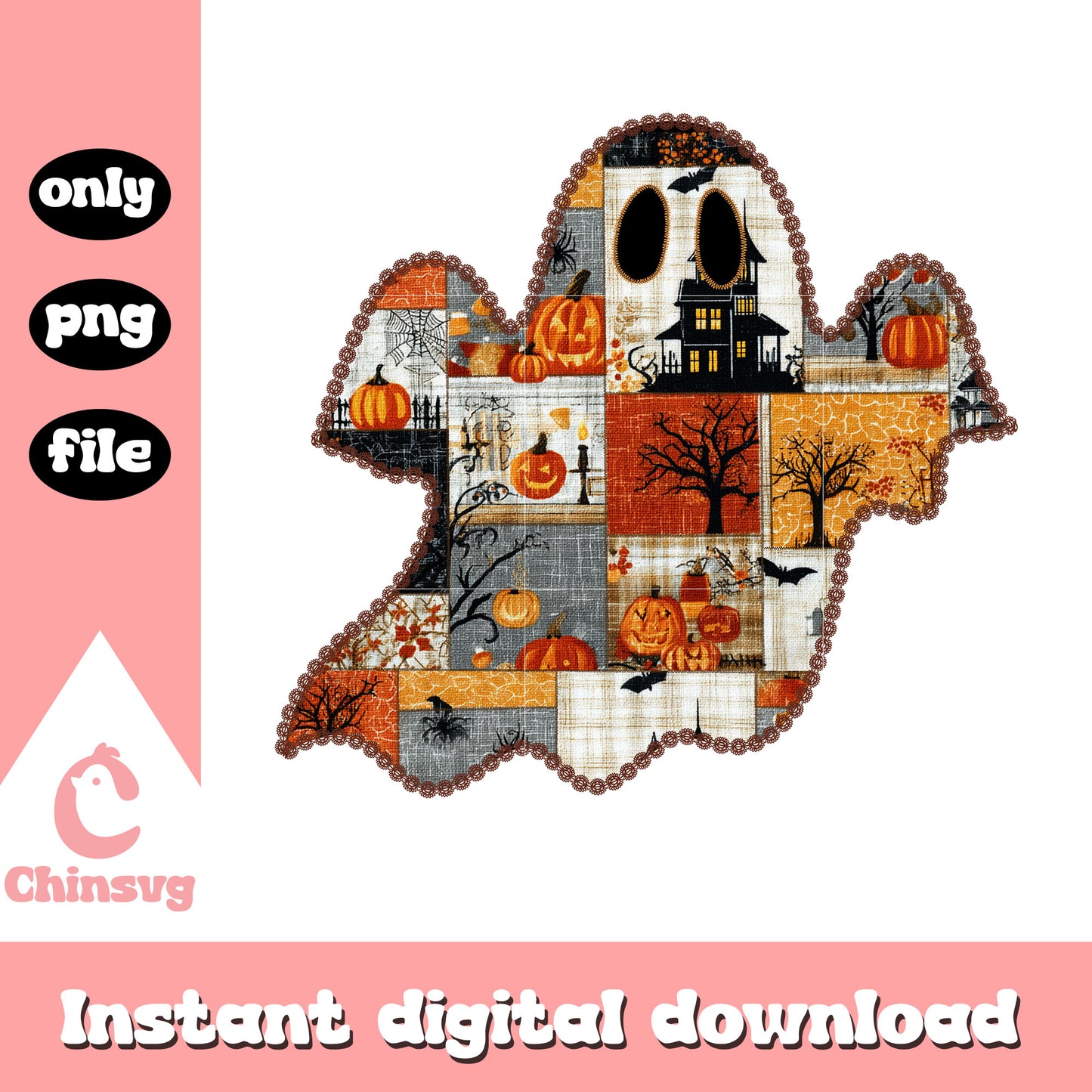 Vintage ghost halloween vibes design png, halloween night png