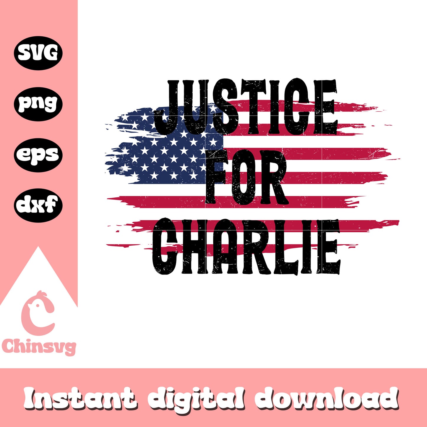 Vintage justice for charlie svg, america flag svg, freedom svg