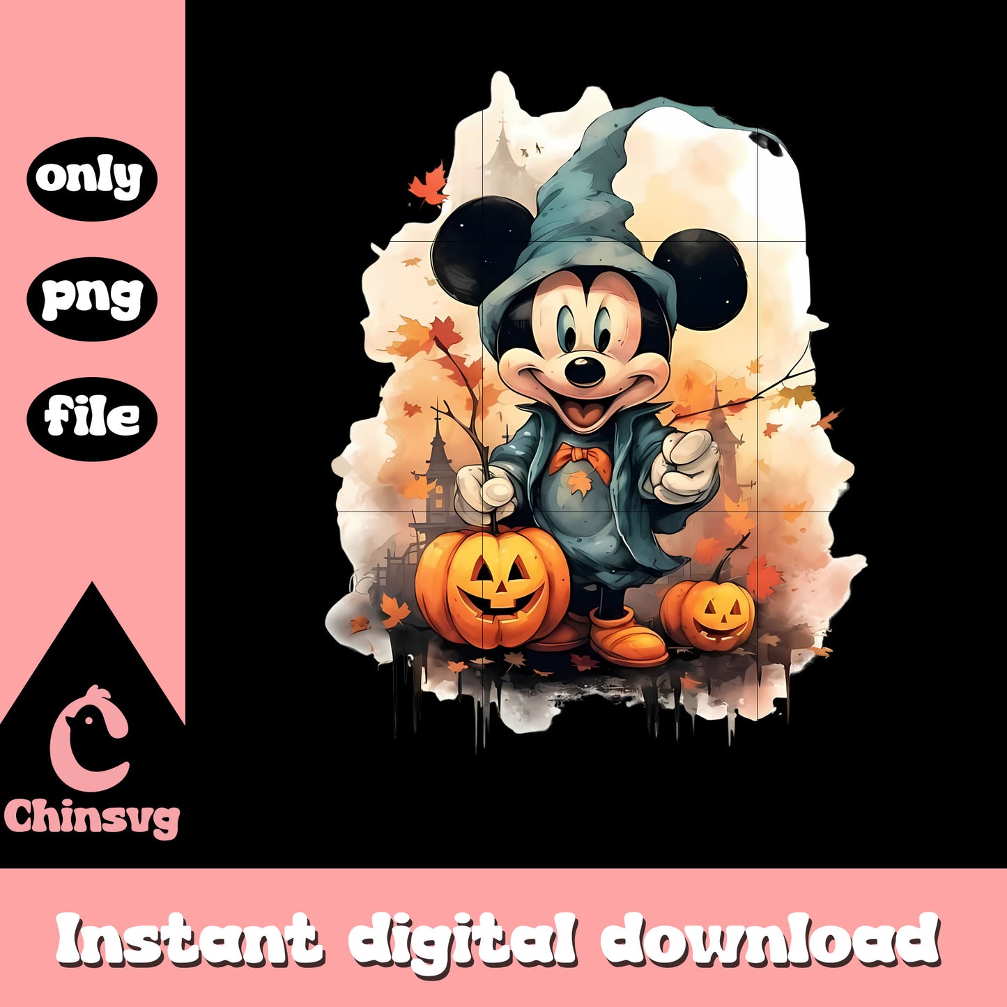 Vintage mickey halloween pumpkin png, mickey mouse png