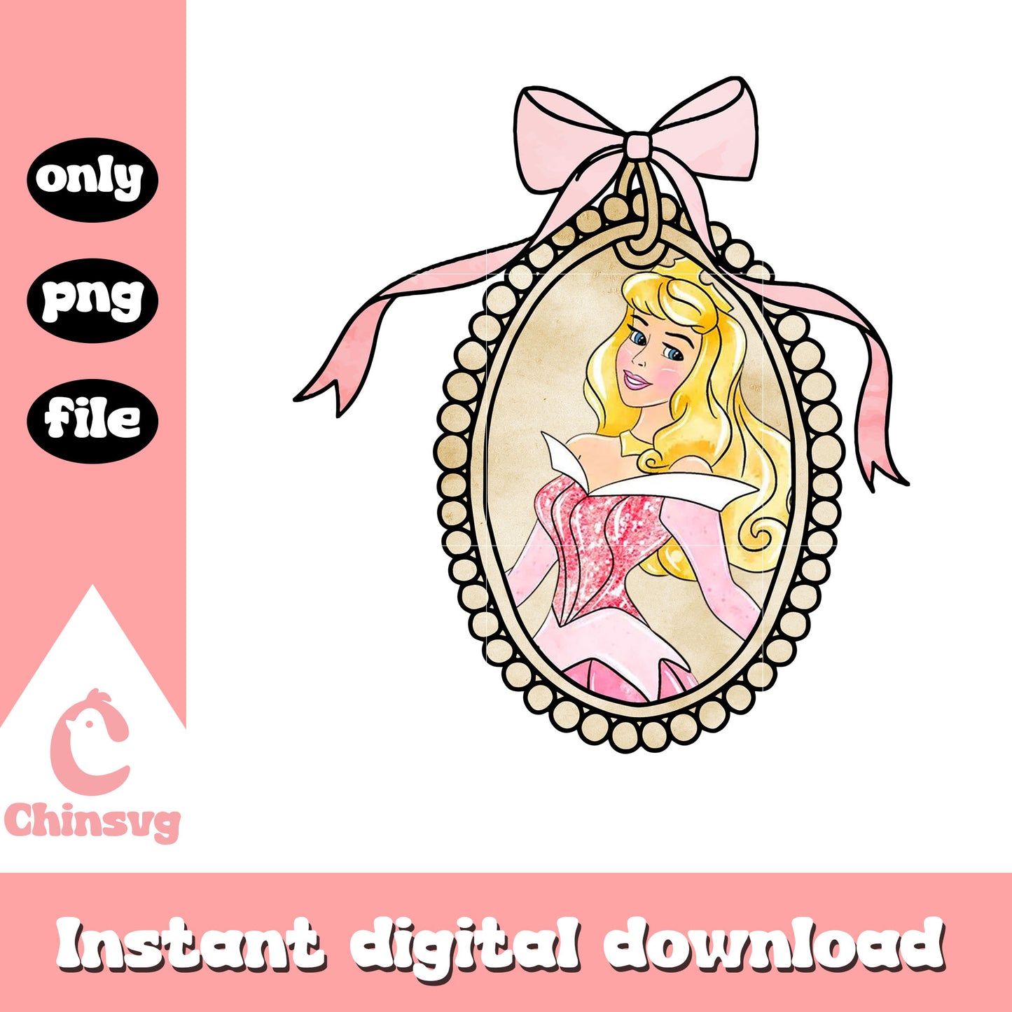 Vintage mirror aurora princess png, disney characters png, princess png v