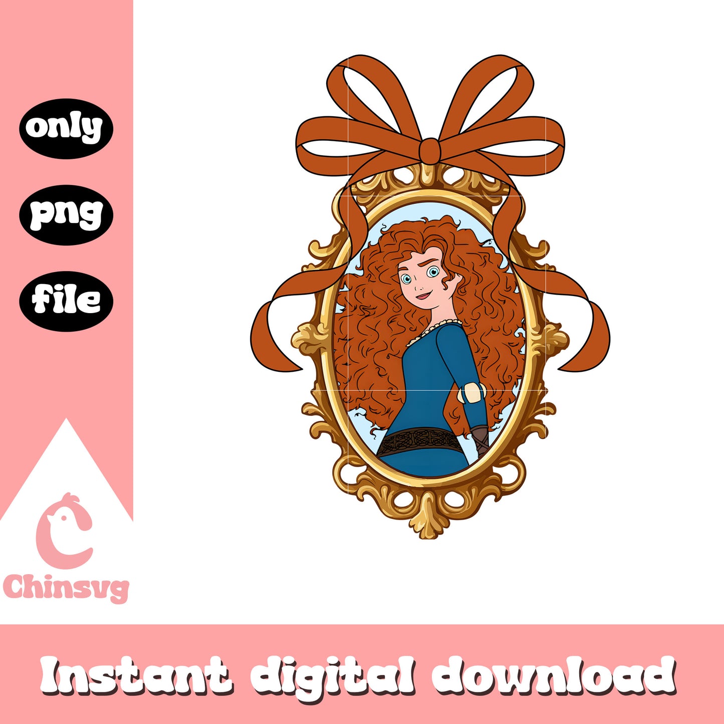 Vintage mirror merida princess png, disney princess png