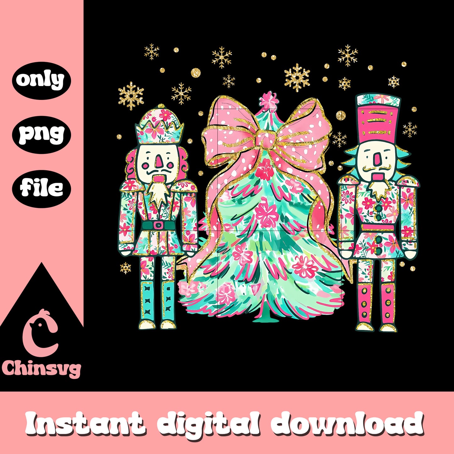 Vintage nutcracker coquette bow christmas tree png, x mas png