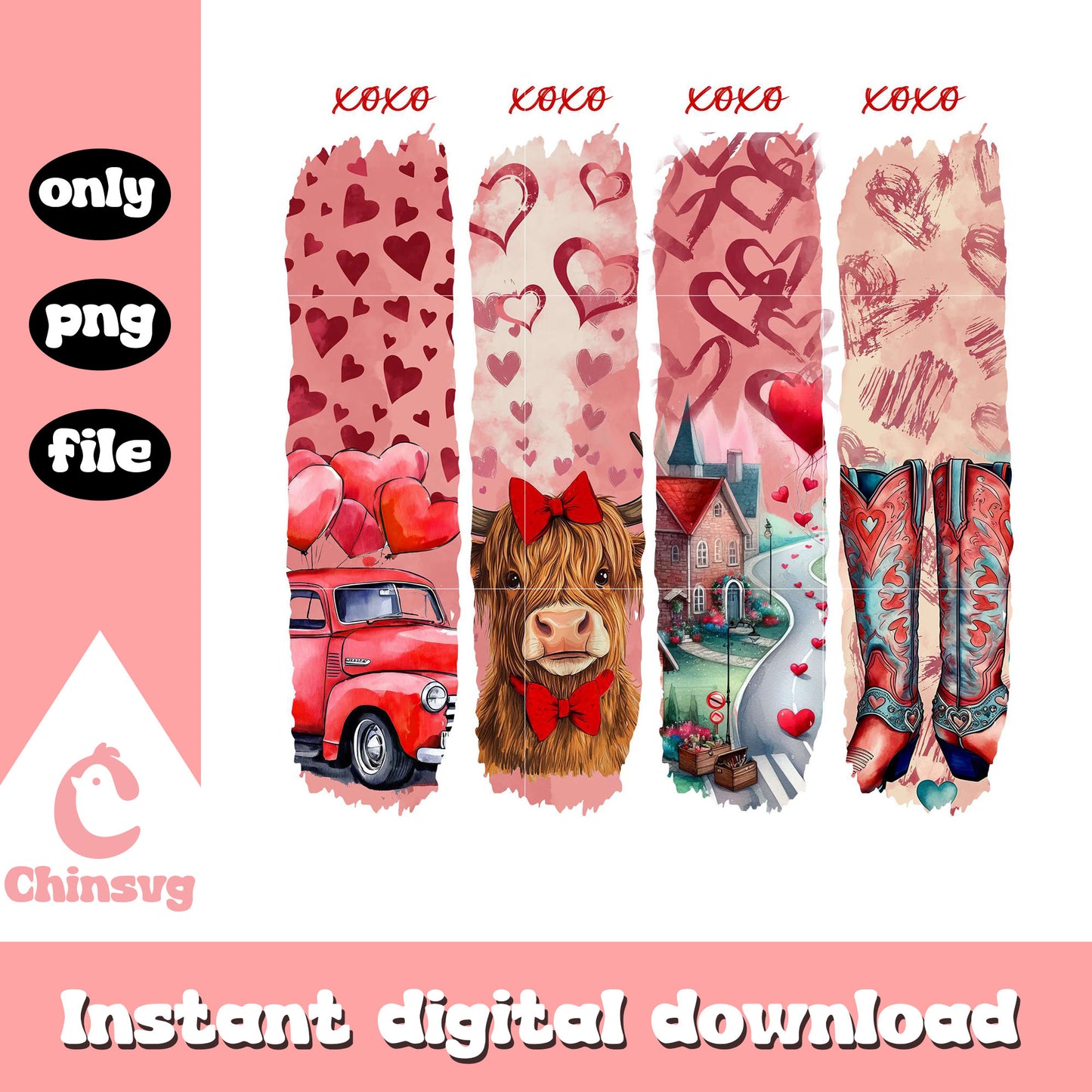 Vintage xoxo howdy valentine png, valentine farm png, valentine day png